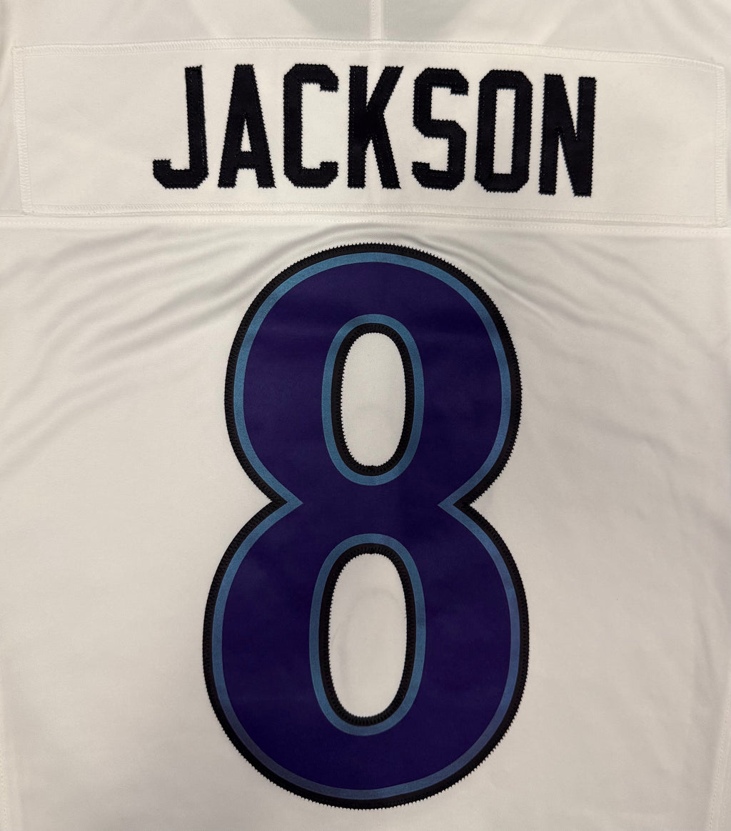 Lamar Jackson Baltimore Ravens Jersey #8 Nike Vapor FUSE Limited White Size (Medium) NFL