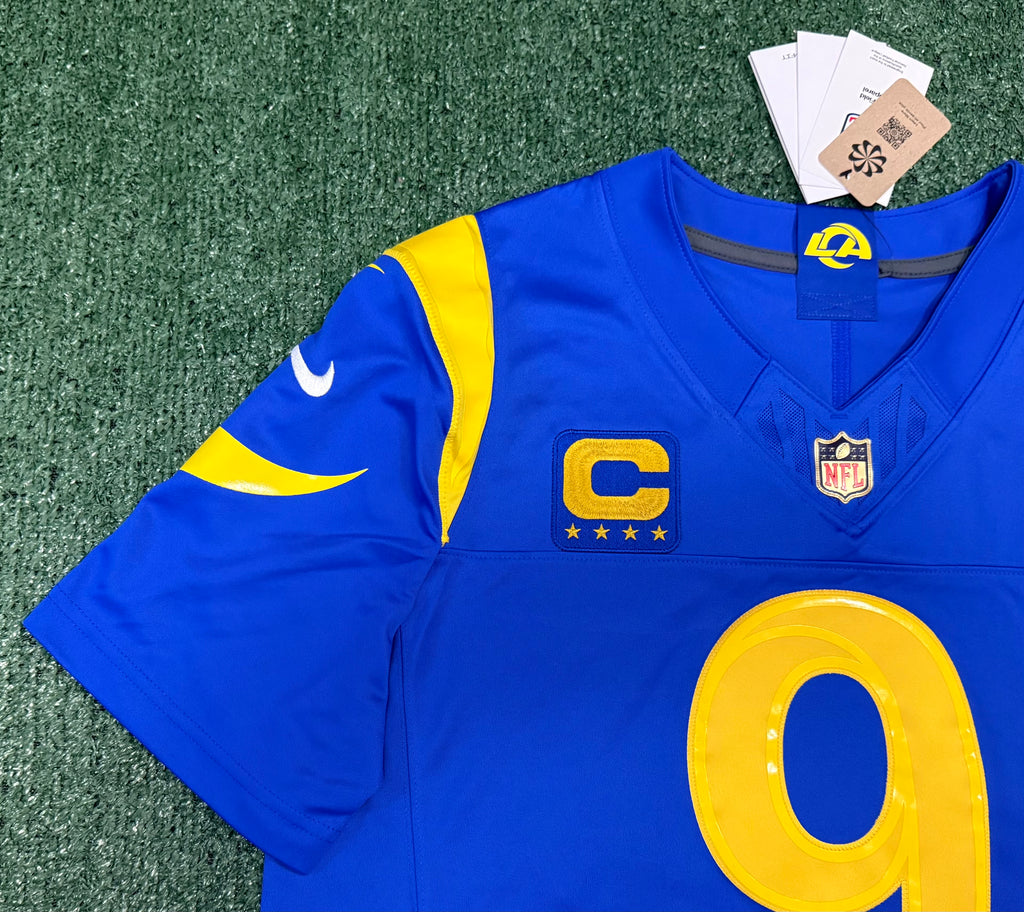 Matthew Stafford Los Angeles Rams Jersey #9 Nike Vapor Fuse Limited Stitched Blue Size (Large) NFL