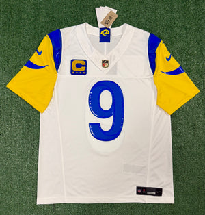Matthew Stafford Los Angeles Rams Jersey #9 Nike Vapor Fuse Limited Stitched White Size (Medium) NFL