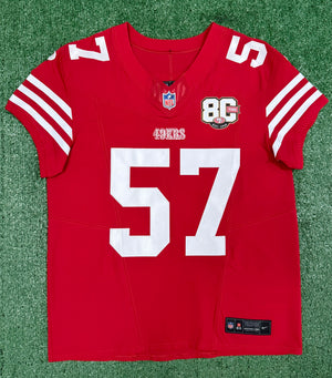 Dre Greenlaw San Francisco 49ers Jersey #57 Nike Vapor FUSE Elite Red Size 44 (Large) NFL