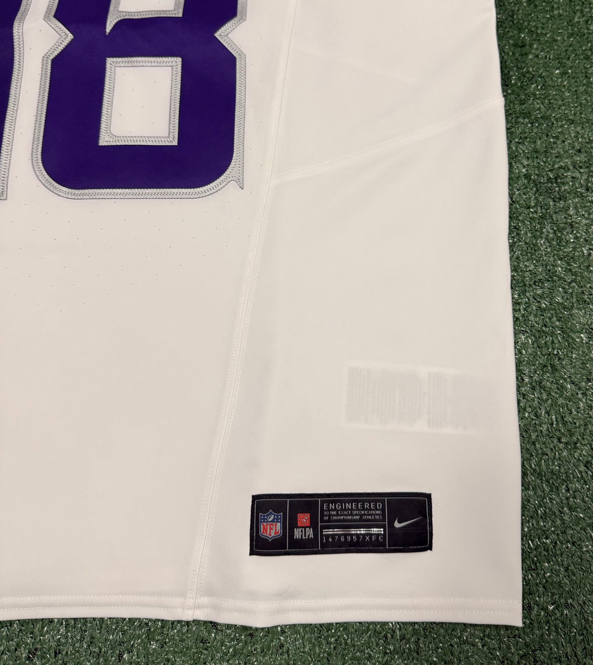Justin Jefferson Minnesota Vikings Jersey #18 Nike Vapor FUSE Elite White Size 44 (Large) NFL
