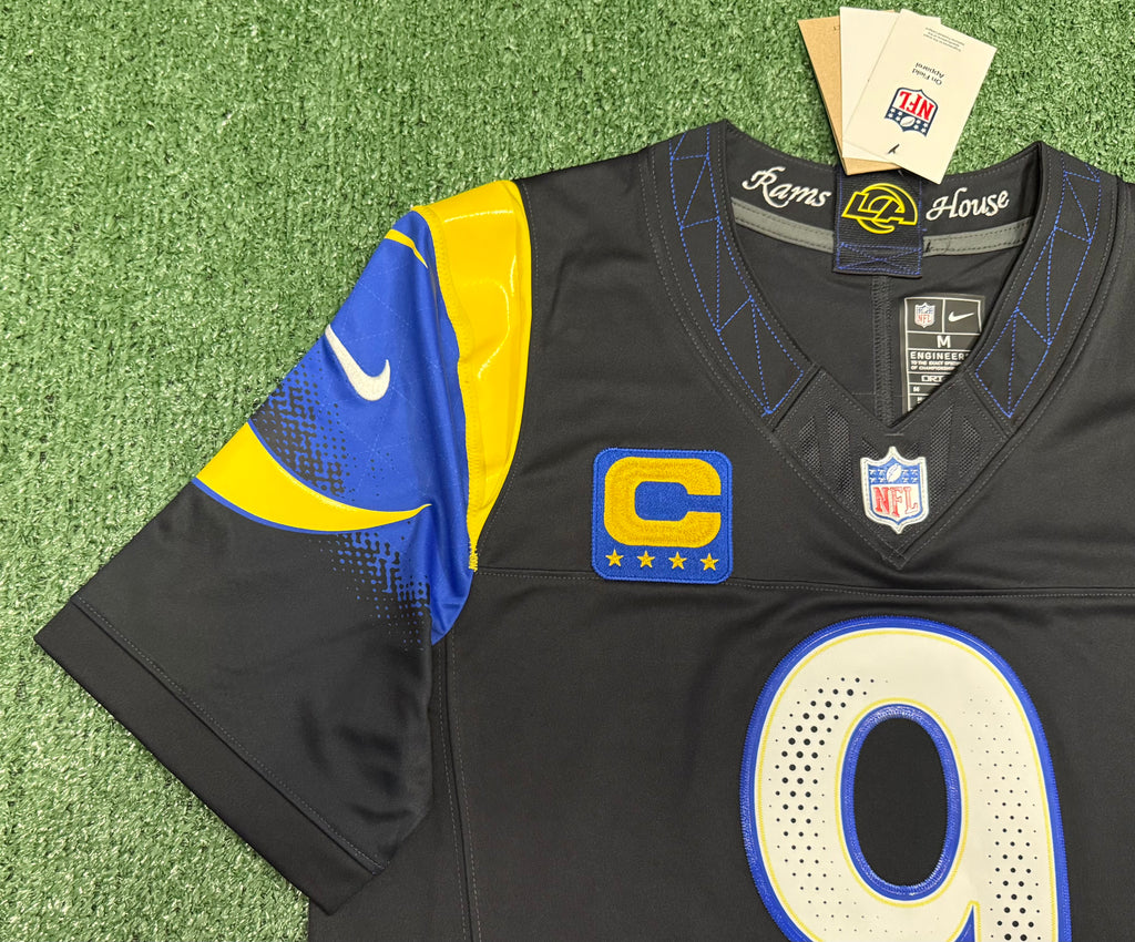 Matthew Stafford Los Angeles Rams Jersey #9 Nike FUSE Rivalry Black Size (Medium) NFL