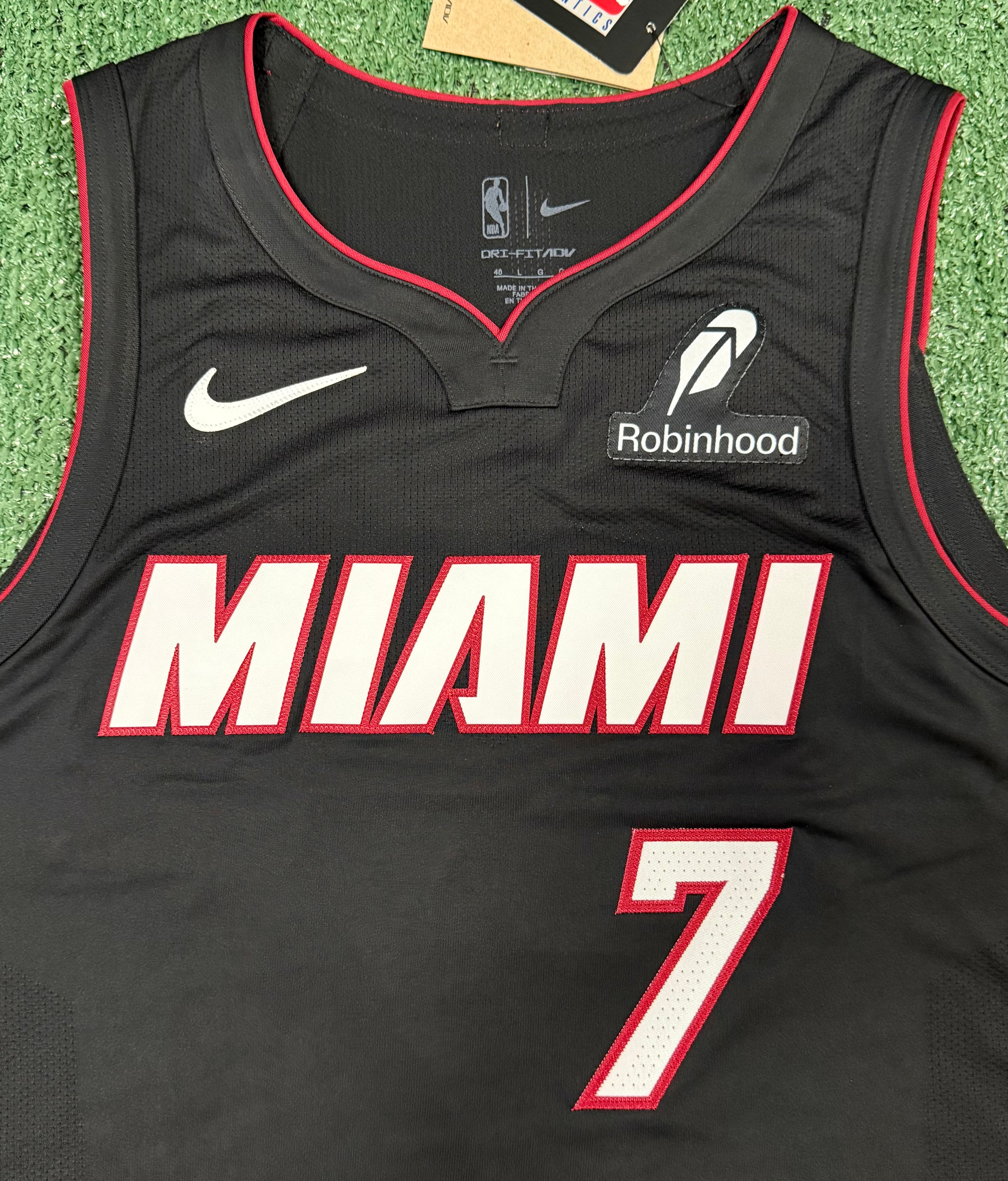 Giannis Antetokounmpo Miami Heat Jersey #7 Nike ADV Authentic Black Size 48 (Large) NBA