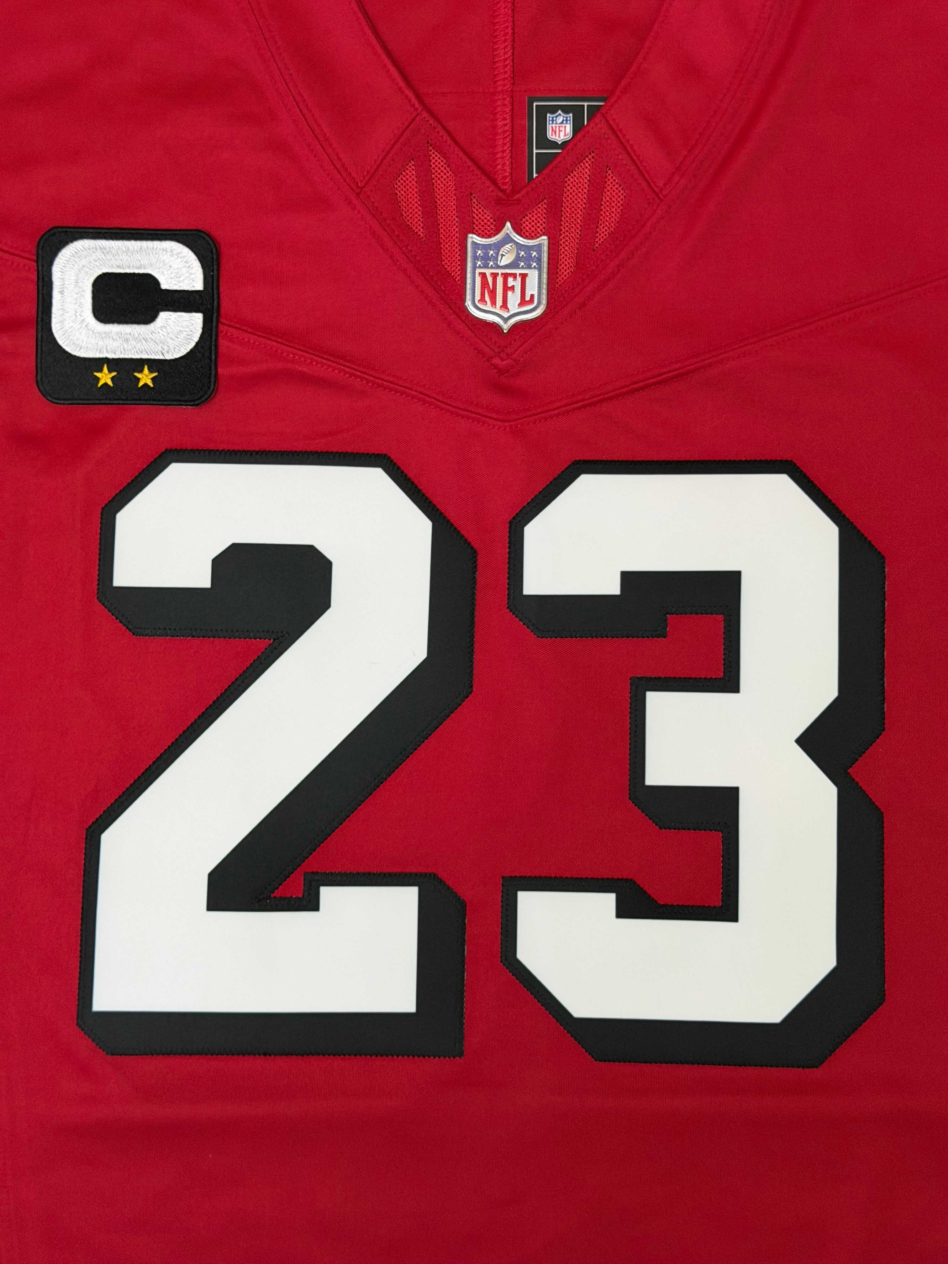 Christian McCaffrey San Francisco 49ers Jersey #23 Nike Vapor Fuse Limited Stitched Red Size (Medium) NFL