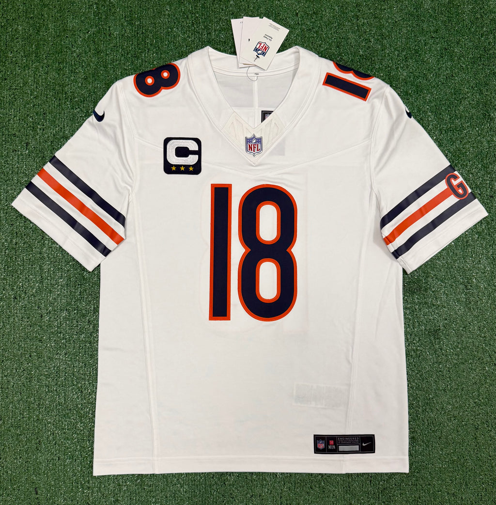 Caleb Williams Chicago Bears Jersey #18 Nike Vapor FUSE Stitched Limited White Size (Medium) NFL