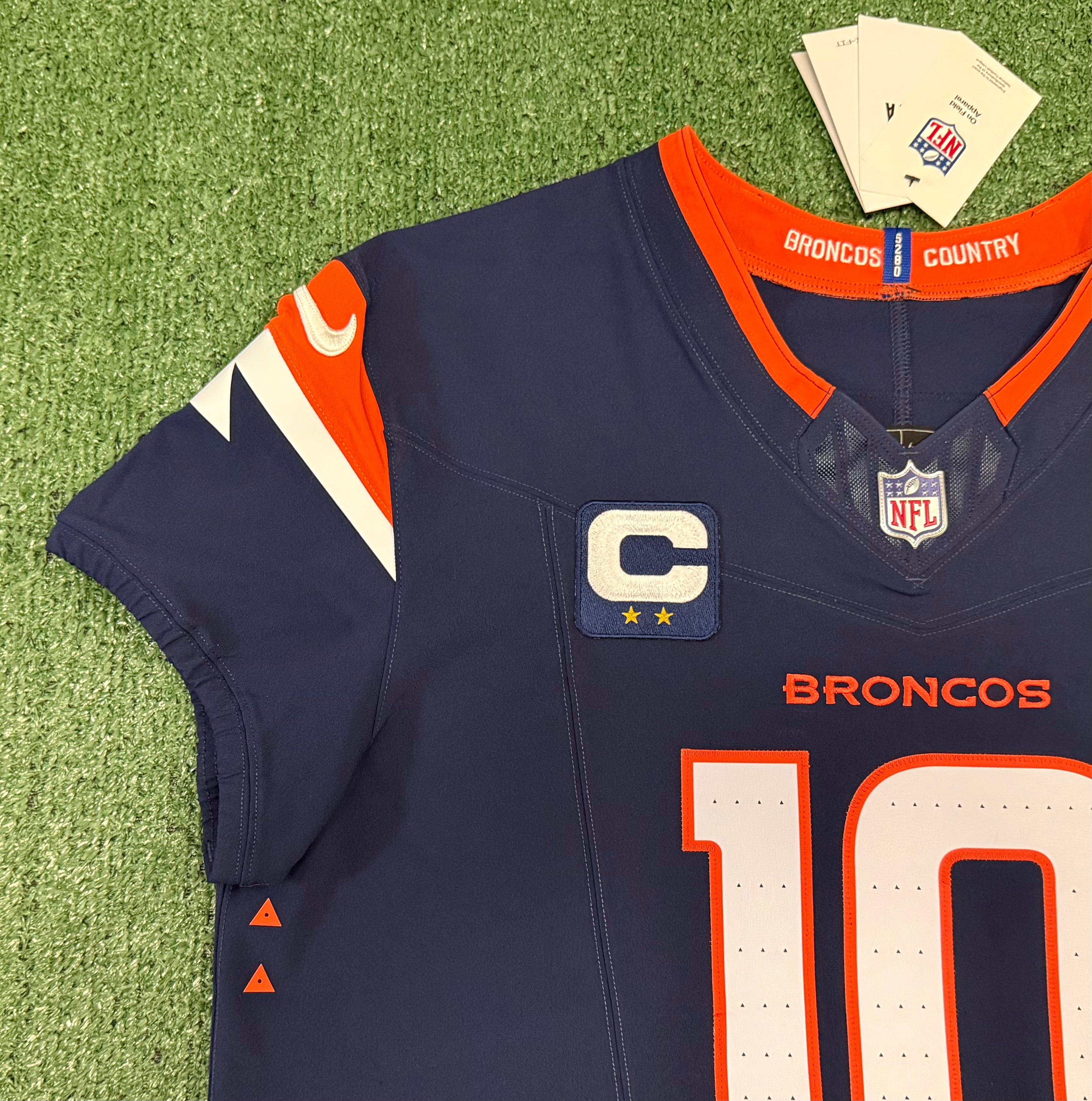 Bo Nix Denver Broncos Jersey #10 Nike Vapor Fuse Elite Navy Size 48 (XL) NFL