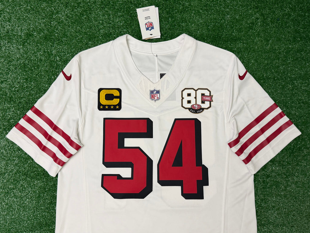 Fred Warner San Francisco 49ers Jersey #54 Nike Vapor Fuse Limited Stitched White Size (Medium) NFL