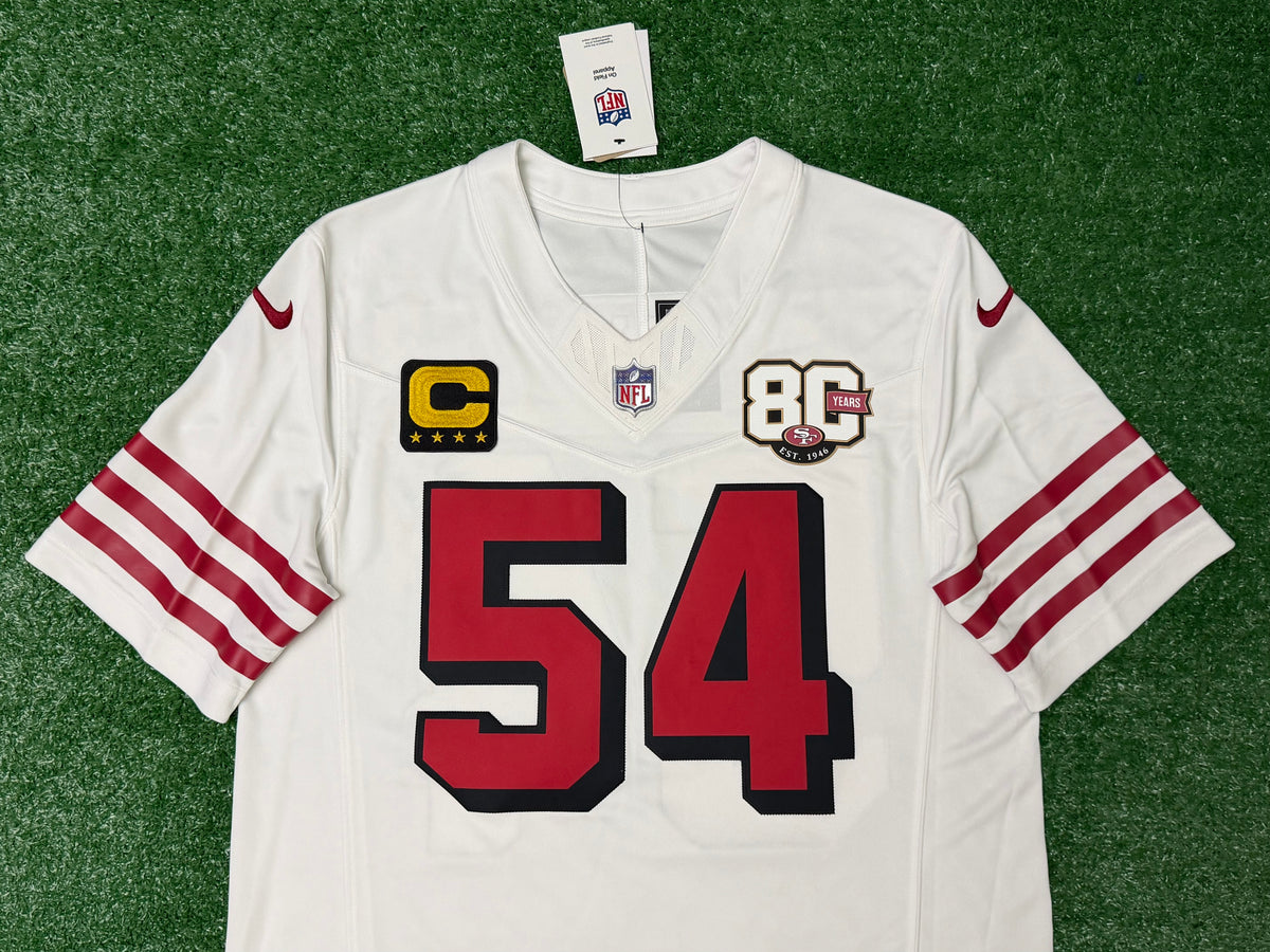 Fred Warner San Francisco 49ers Jersey #54 Nike Vapor Fuse Limited Stitched White Size (Medium) NFL