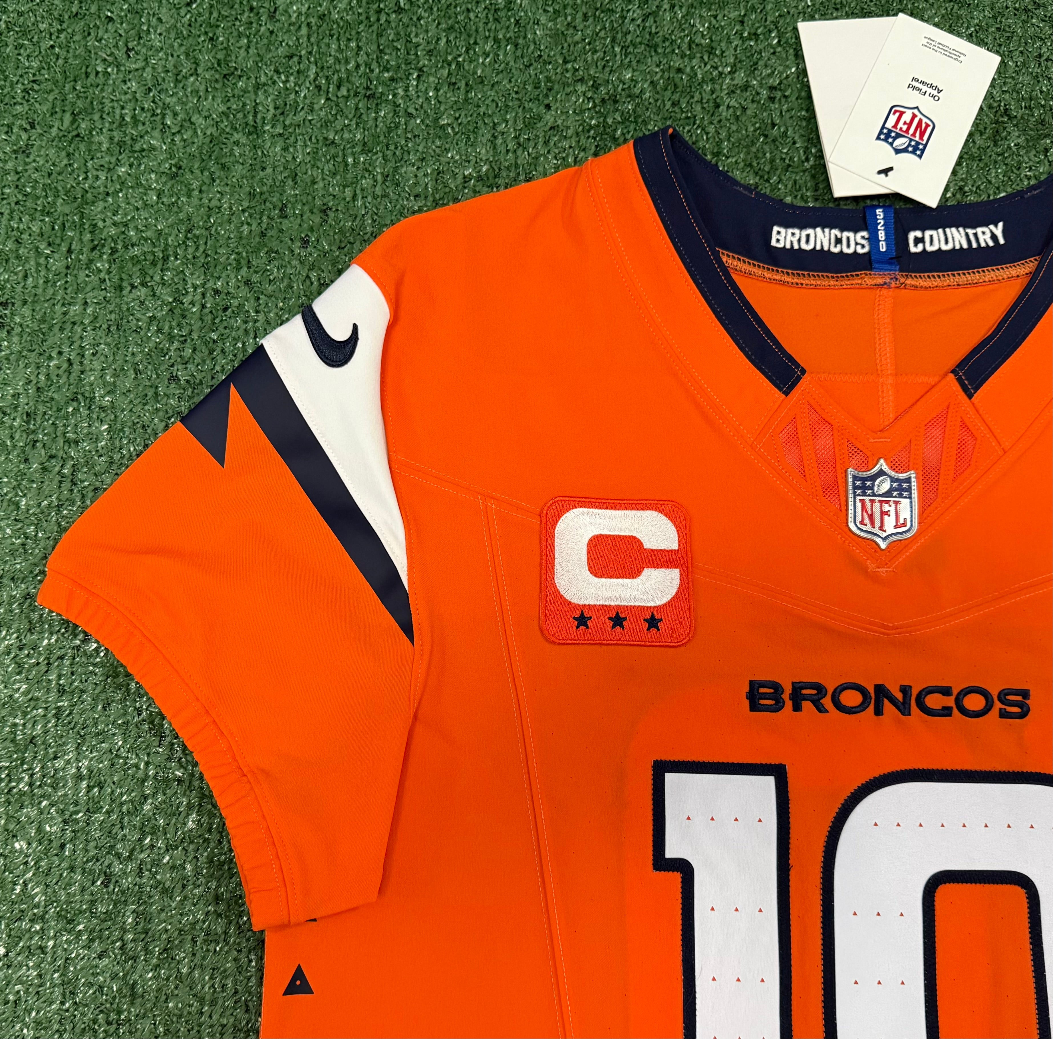 Bo Nix Denver Broncos Jersey #10 Nike Vapor Fuse Elite Orange Size 40 (M) NFL