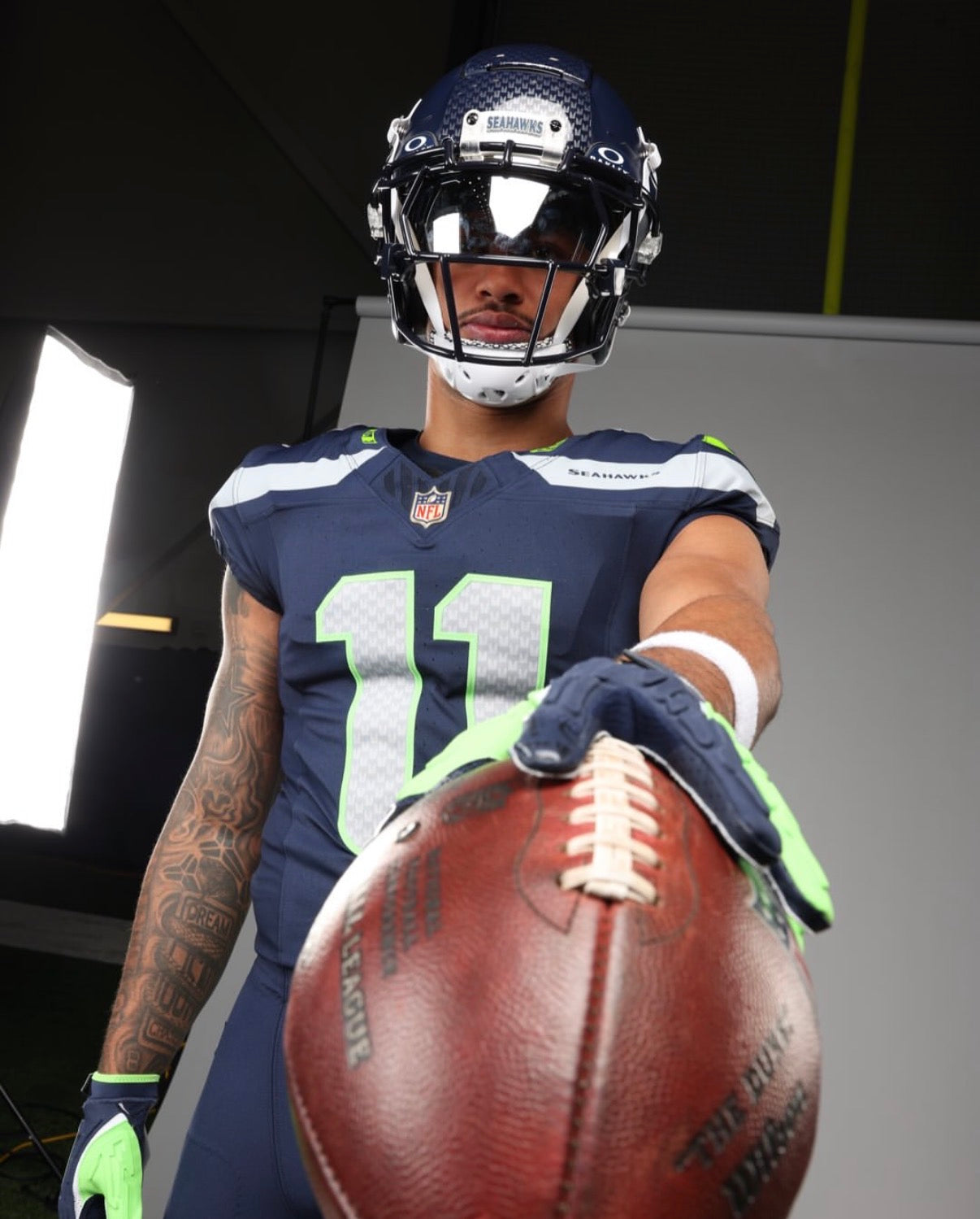 Jaxon Smith-Njigba Seattle Seahawks Jersey #11 Nike Vapor FUSE Limited Navy Size (XL) NFL