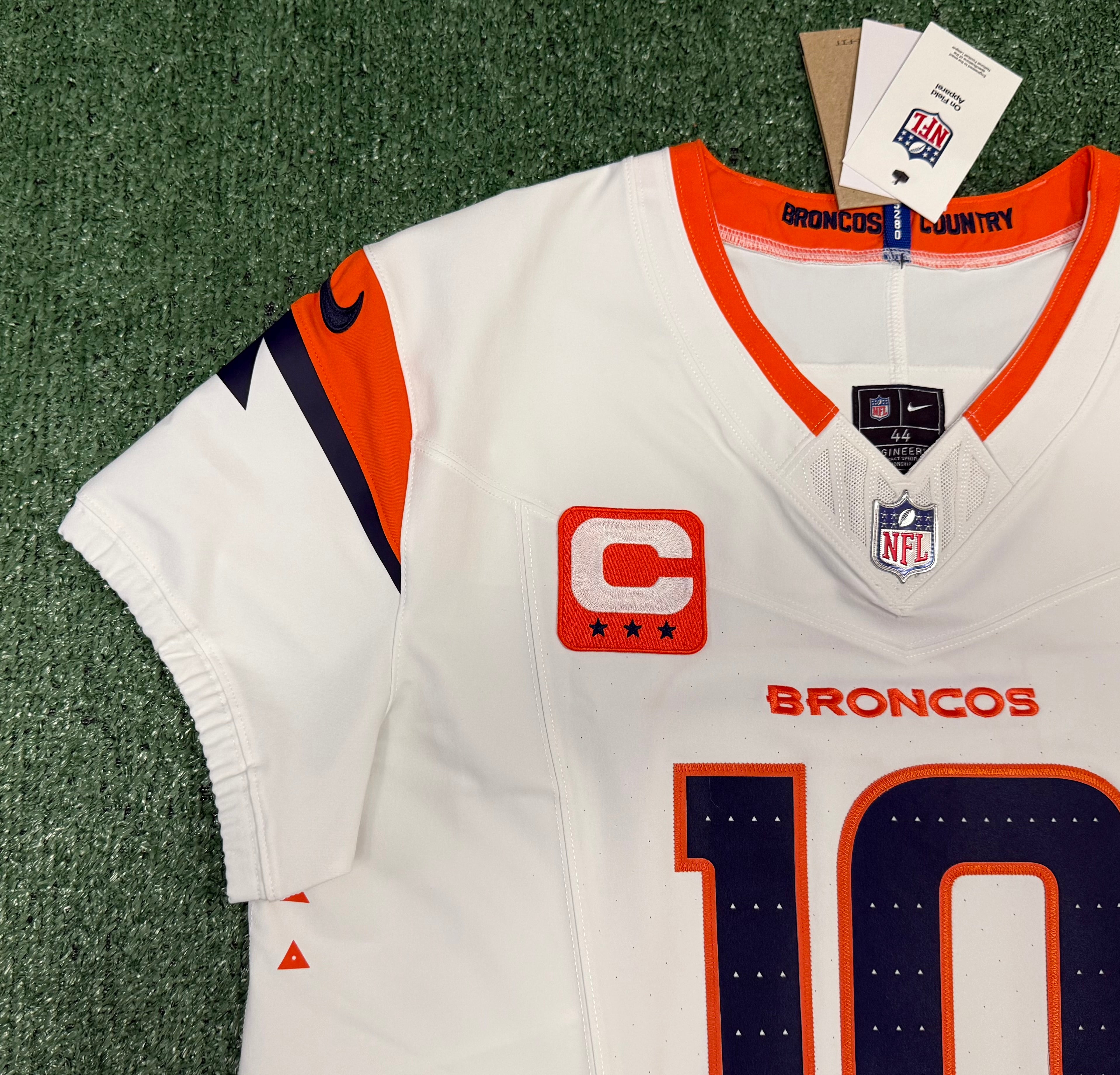 Bo Nix Denver Broncos Jersey #10 Nike Vapor Fuse Elite White Size 44 (L) NFL