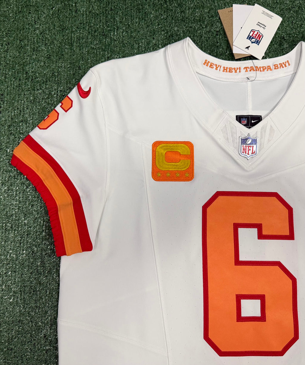 Baker Mayfield Tampa Bay Buccaneers Jersey #6 Nike Vapor FUSE Elite White Creamsicle size 44 (Large) NFL