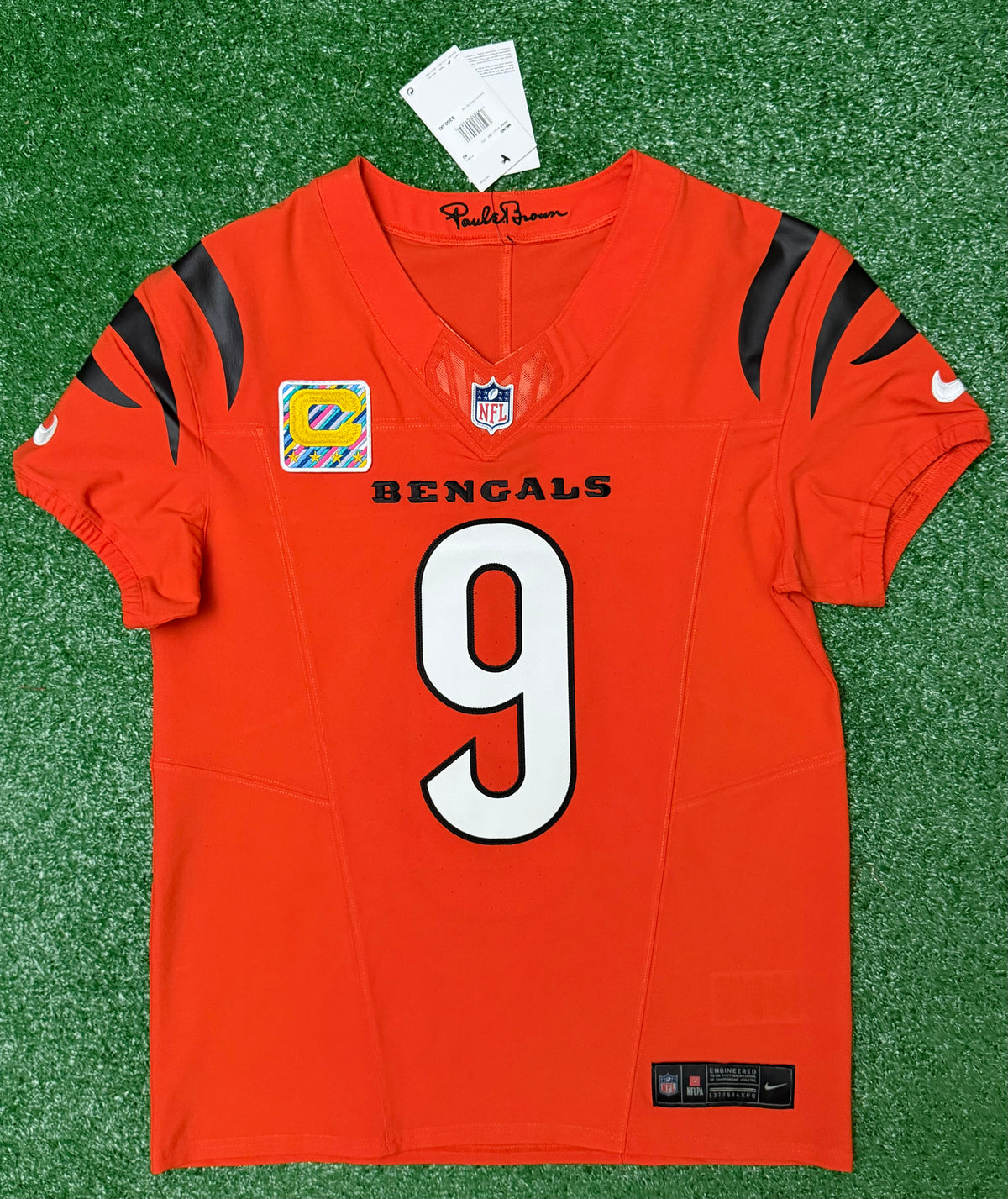 Joe Burrow Cincinnati Bengals Jersey #9 Nike Vapor FUSE Elite Orange Size 40 (Medium) NFL