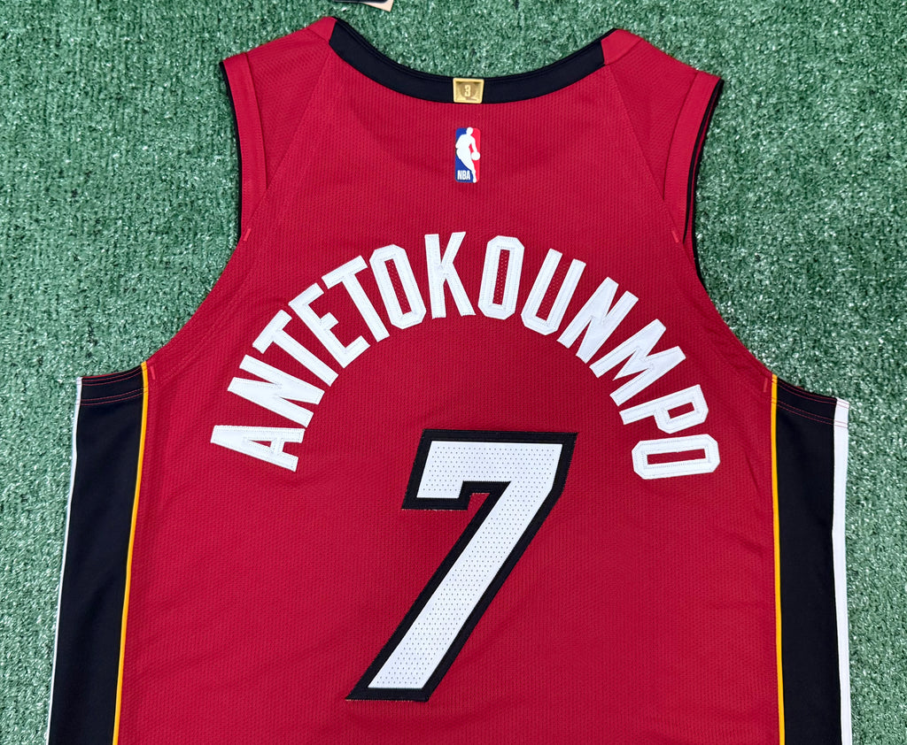 Giannis Antetokounmpo Miami Heat Jersey #7 Nike ADV Authentic Red Size 48 (Large) NBA