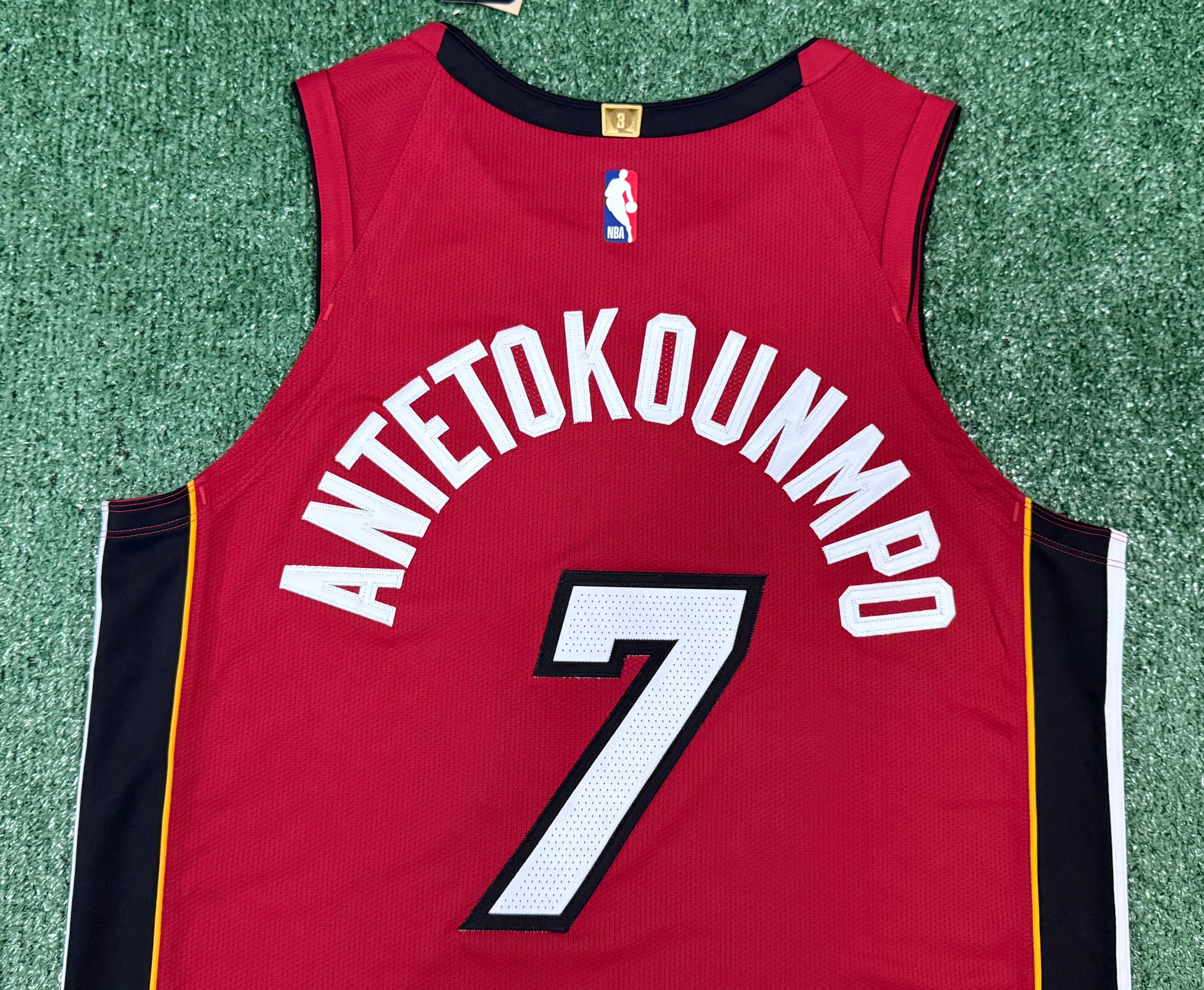 Giannis Antetokounmpo Miami Heat Jersey #7 Nike ADV Authentic Red Size 48 (Large) NBA