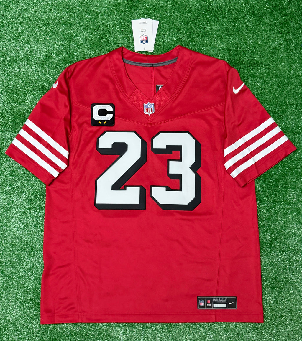 Christian McCaffrey San Francisco 49ers Jersey #23 Nike Vapor Fuse Limited Stitched Red Size (Large) NFL