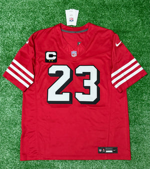 Christian McCaffrey San Francisco 49ers Jersey #23 Nike Vapor Fuse Limited Stitched Red Size (Large) NFL
