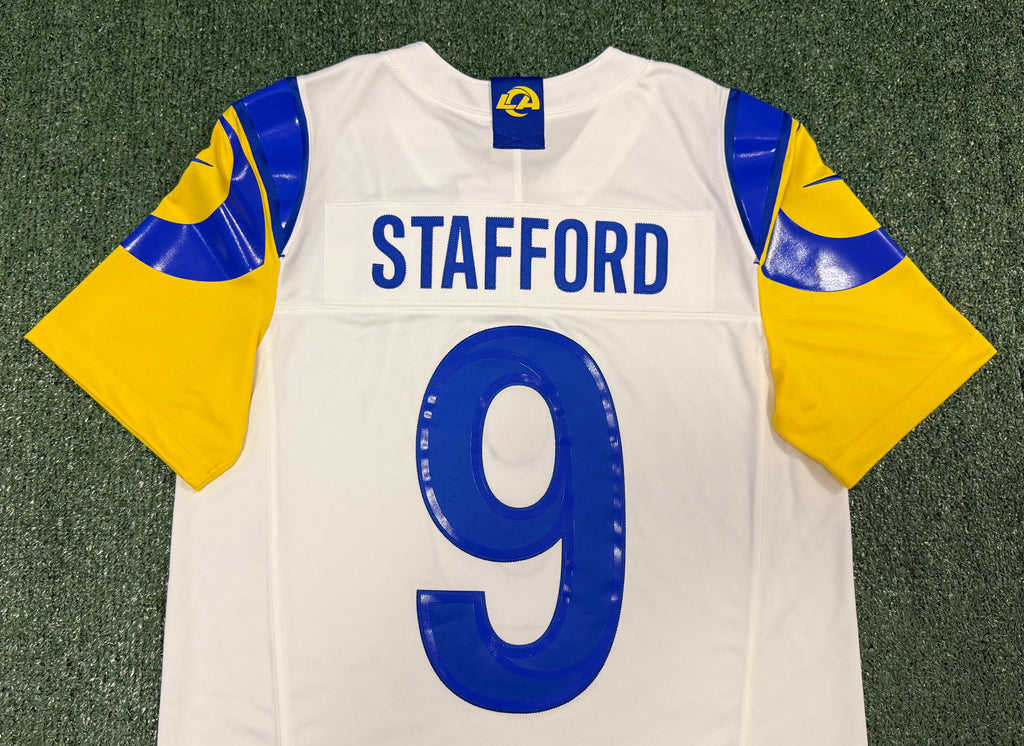 Matthew Stafford Los Angeles Rams Jersey #9 Nike Vapor Fuse Limited Stitched White Size (Medium) NFL