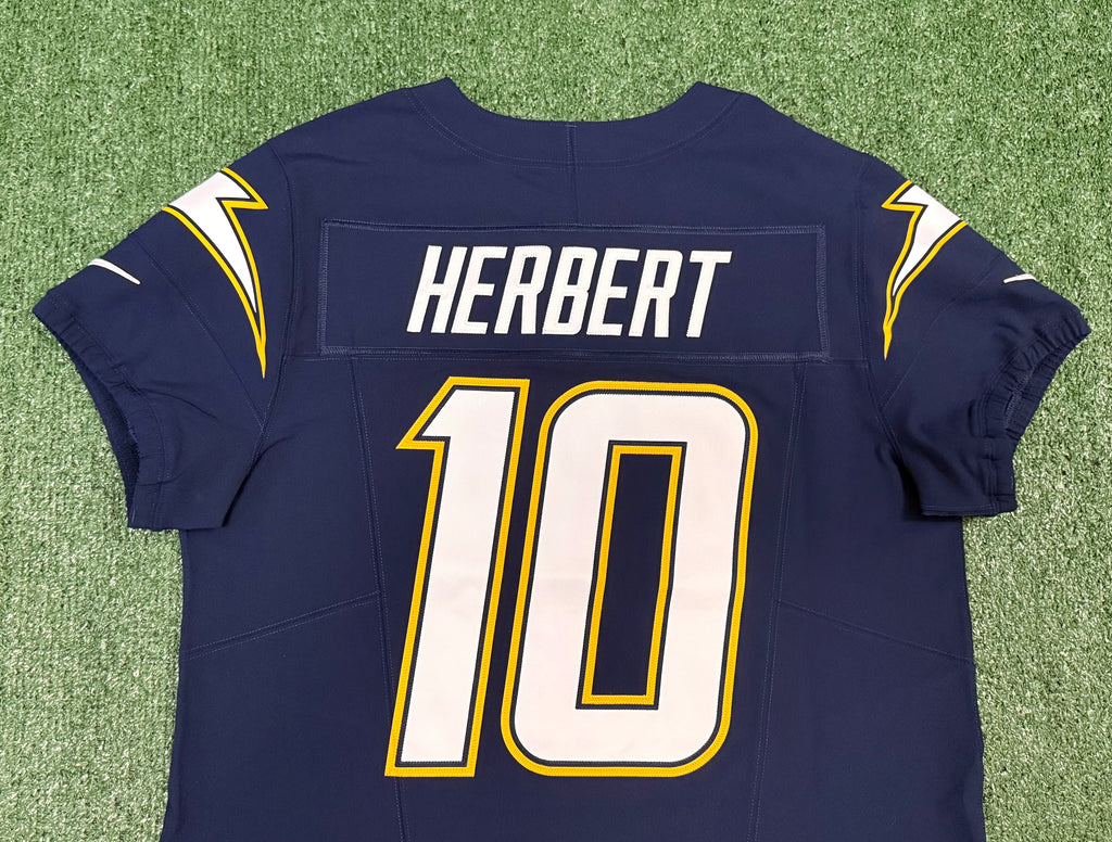 Justin Herbert Los Angeles Chargers Jersey #10 Nike Vapor Fuse Elite Navy Size 44 (L) NFL