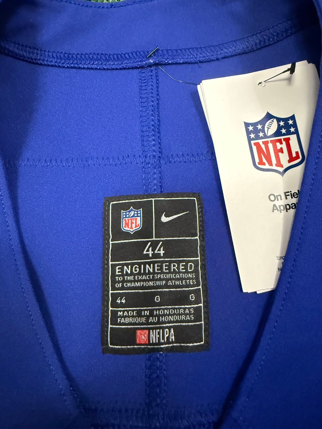 Jaxson Dart New York Giants Jersey #6 Nike Vapor FUSE Elite Blue Size 44 (Large) NFL