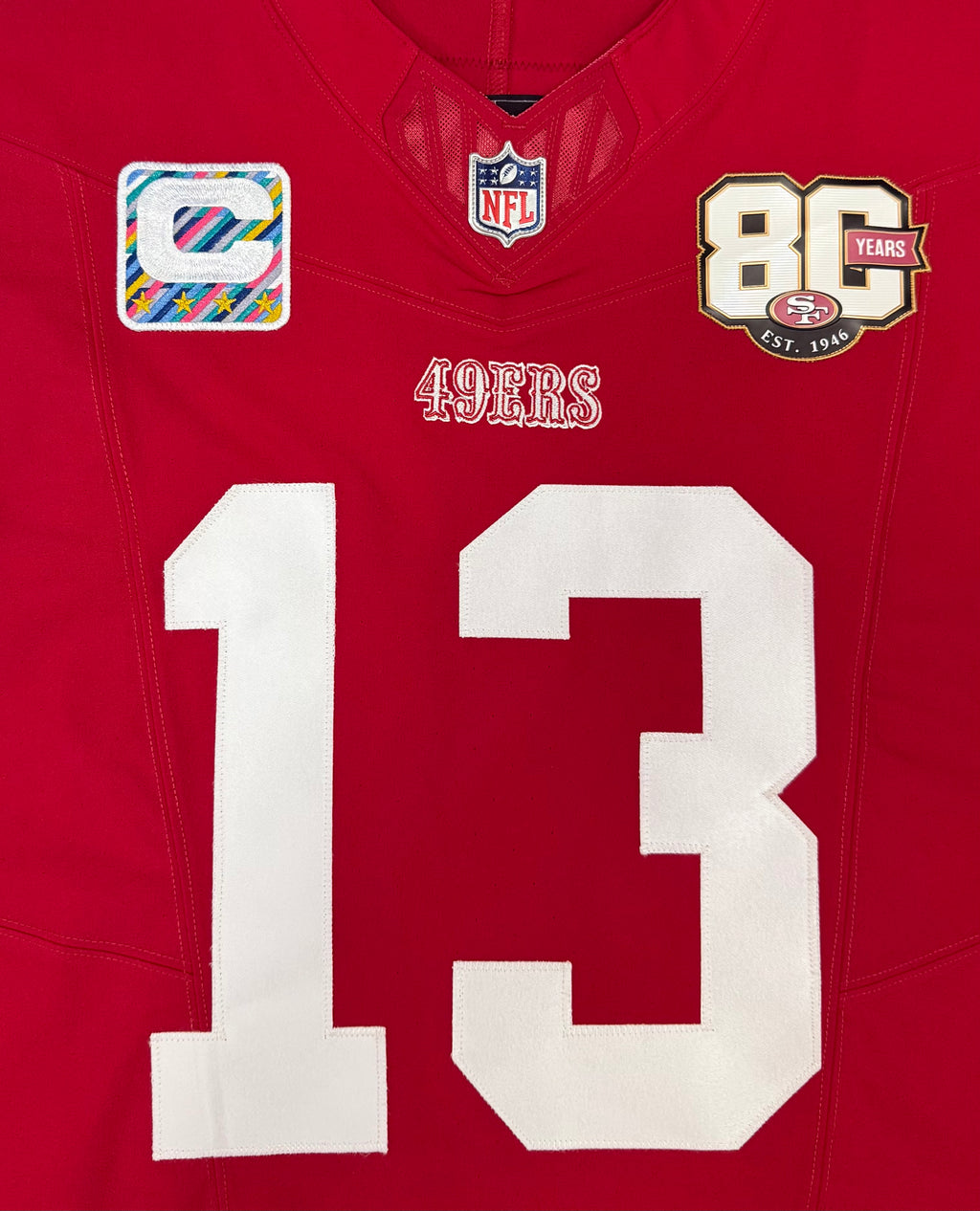 Brock Purdy San Francisco 49ers Jersey #13 Nike Vapor FUSE Elite Red Size 44 (Large) NFL