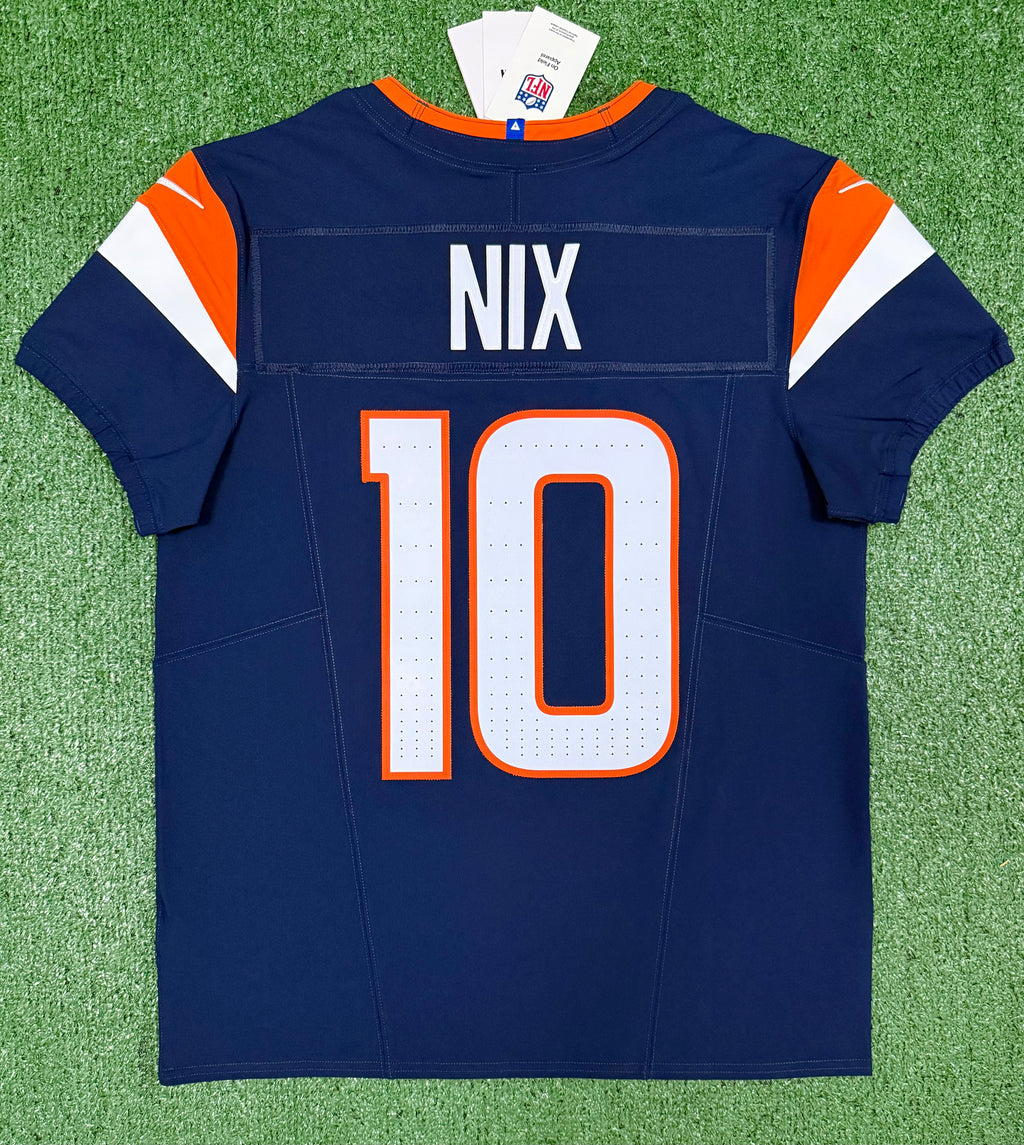 Bo Nix Denver Broncos Jersey #10 Nike Vapor Fuse Elite Navy Size 40 (M) NFL