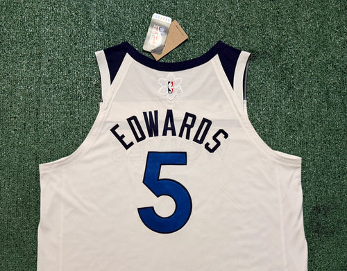 Anthony Edwards Minnesota Timberwolves Jersey #5 Nike ADV Authentic White Size 52 (XL) NBA