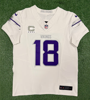 Justin Jefferson Minnesota Vikings Jersey #18 Nike Vapor FUSE Elite White Size 40 (Medium) NFL