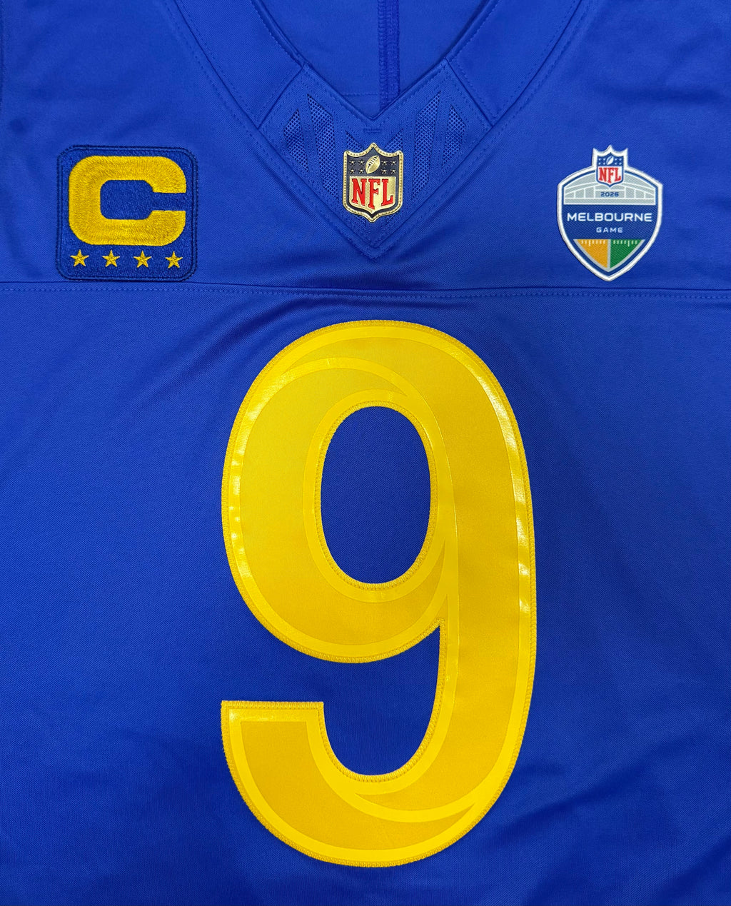 Matthew Stafford Los Angeles Rams Jersey #9 Nike Vapor Fuse Limited Stitched Blue Size (Large) NFL