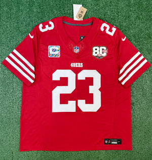 Christian McCaffrey San Francisco 49ers Jersey #23 Nike Vapor Fuse Limited Stitched Red Size (XL) NFL