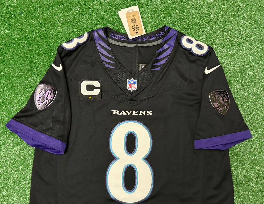 Lamar Jackson Baltimore Ravens Jersey #8 Nike Vapor FUSE Limited Black Size (Large) NFL