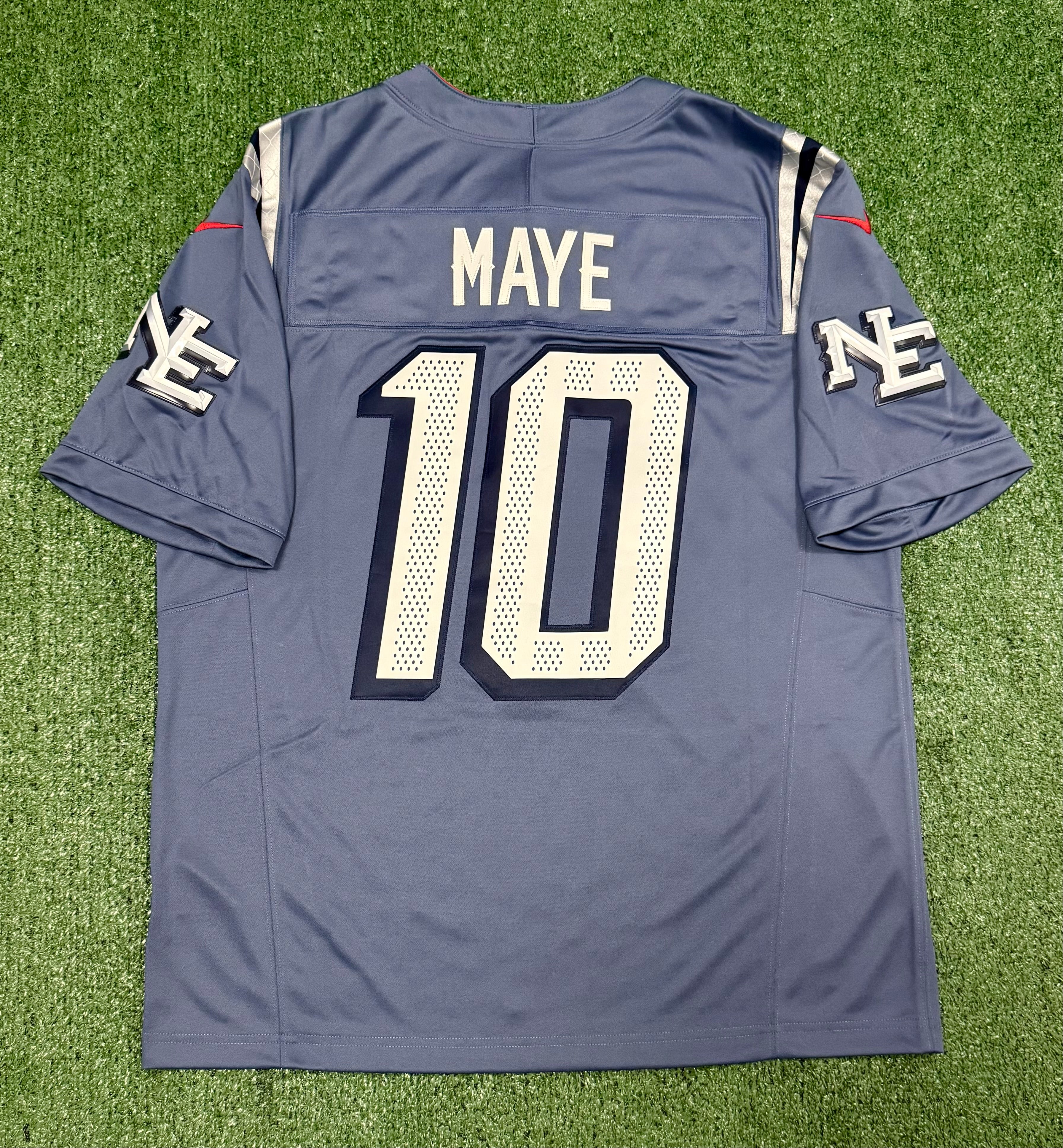 Drake Maye New England Patriots Jersey #10 Nike Vapor Fuse Limited Rivalry Blue Size (Large) NFL