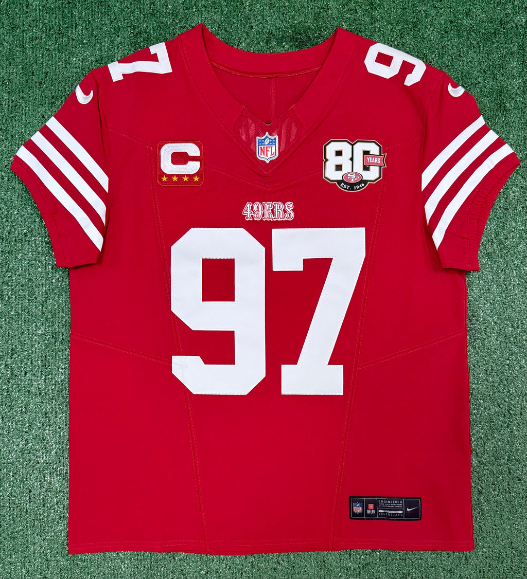 Nick Bosa San Francisco 49ers Jersey #97 Nike Vapor FUSE Elite Red Size 44 (Large) NFL