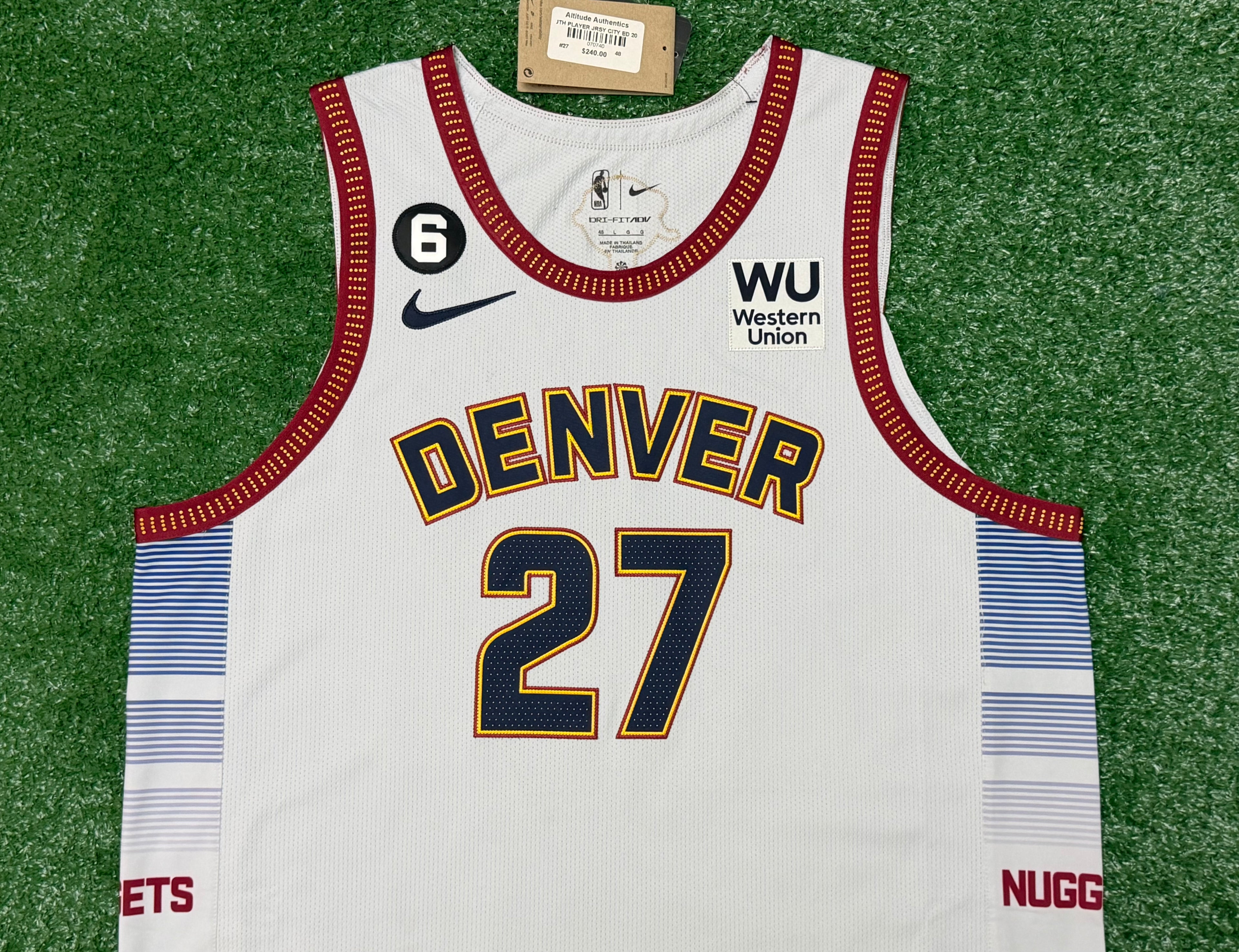 Jamal Murray Denver Nuggets Jersey #27 Nike ADV Authentic Gray Size 48 (L) NBA