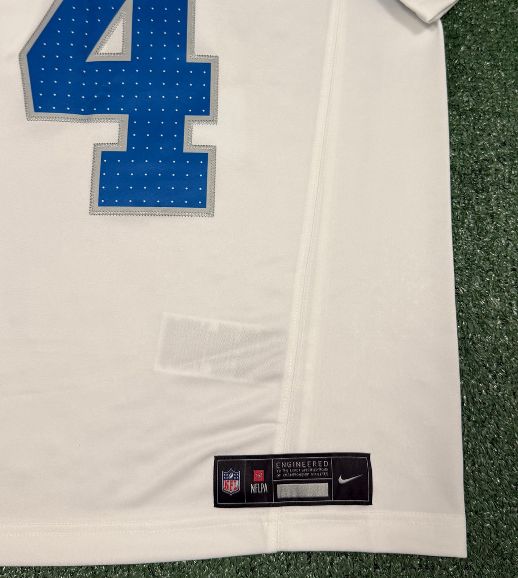 Amon Ra St Brown Detroit Lions Jersey #14 Nike Vapor Fuse Stitched Limited White Size (Large) NFL