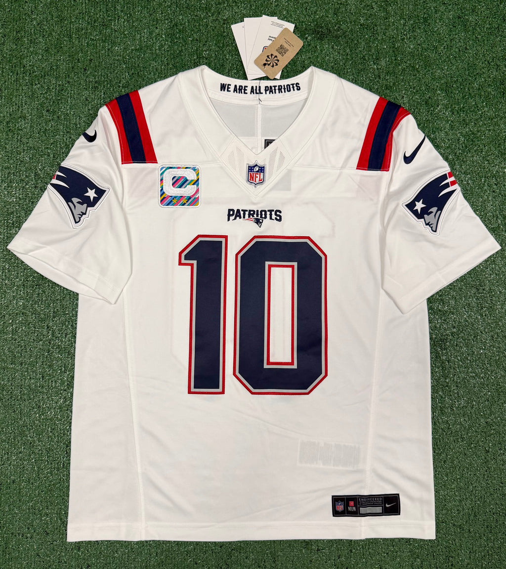 Drake Maye New England Patriots Jersey #10 Nike Vapor Fuse Limited White Size (Medium) NFL