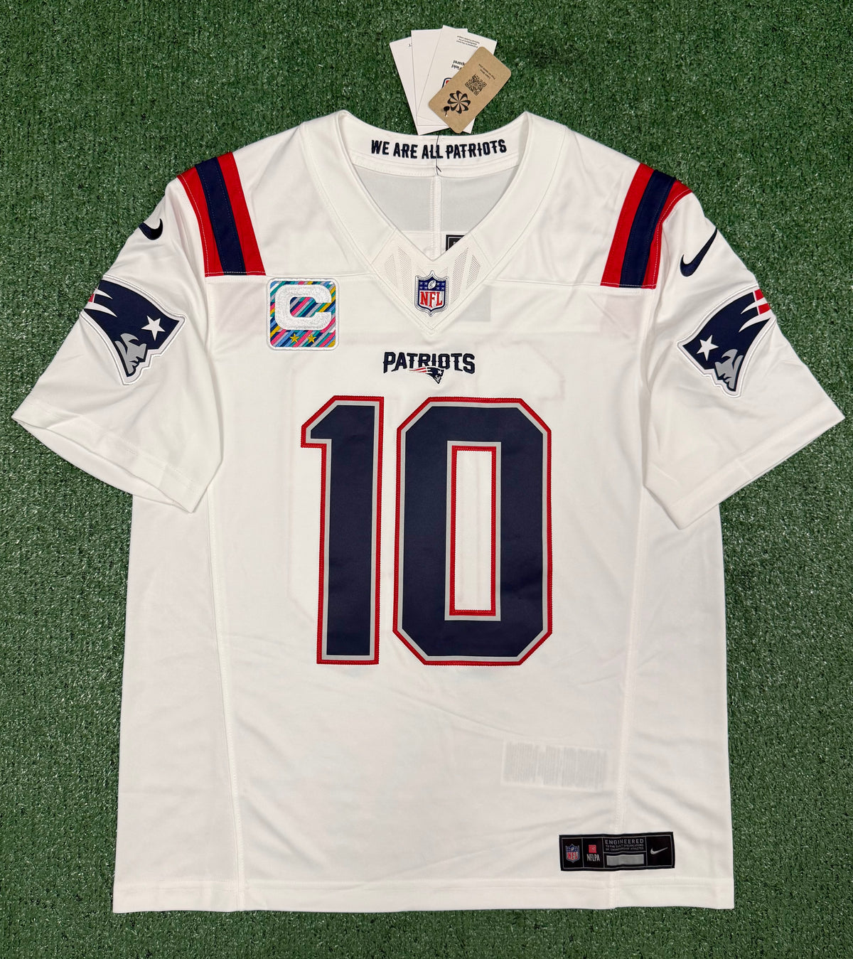 Drake Maye New England Patriots Jersey #10 Nike Vapor Fuse Limited White Size (Medium) NFL