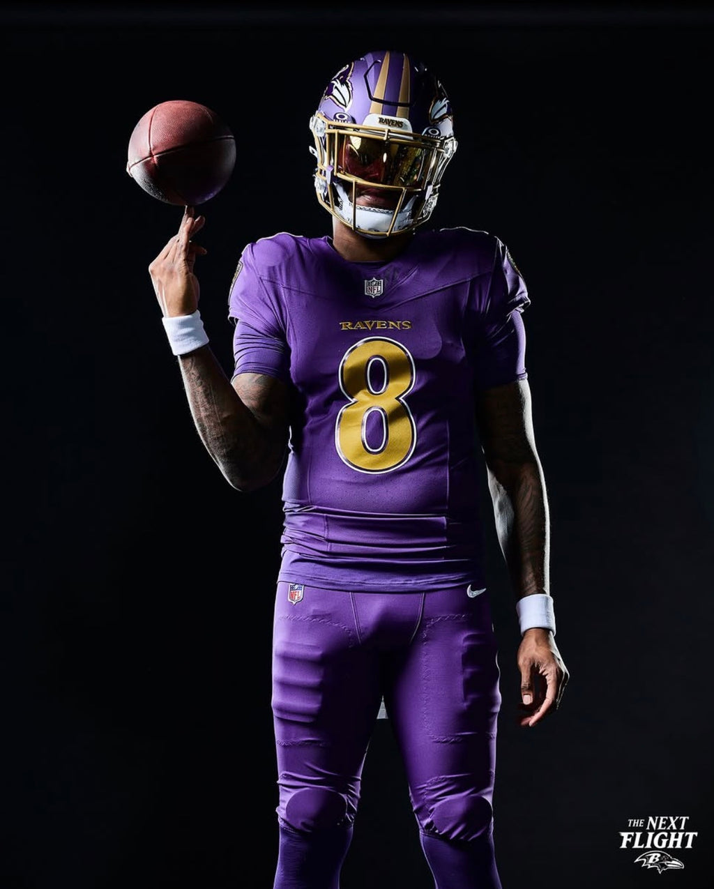 Lamar Jackson Baltimore Ravens Jersey #8 Nike Vapor FUSE Limited Purple Size (XL) NFL