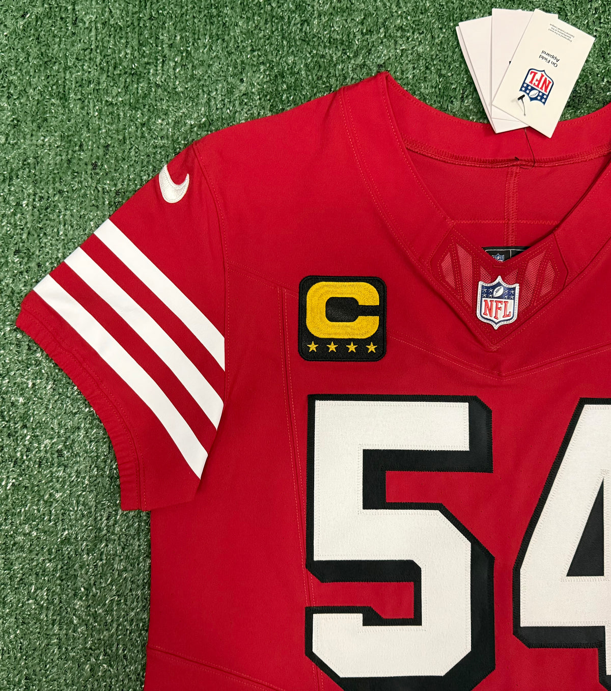Fred Warner San Francisco 49ers Jersey #54 Nike Vapor FUSE Elite Red Size 40 (Medium) NFL