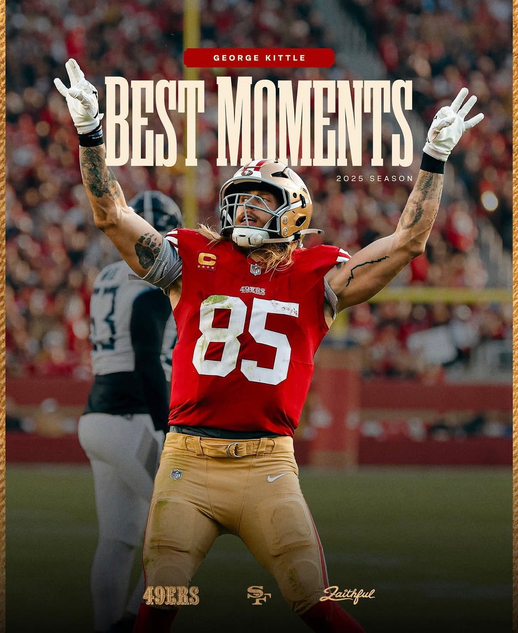 George Kittle San Francisco 49ers Jersey #85 Nike Vapor Fuse Limited Stitched Red Size (Medium) NFL