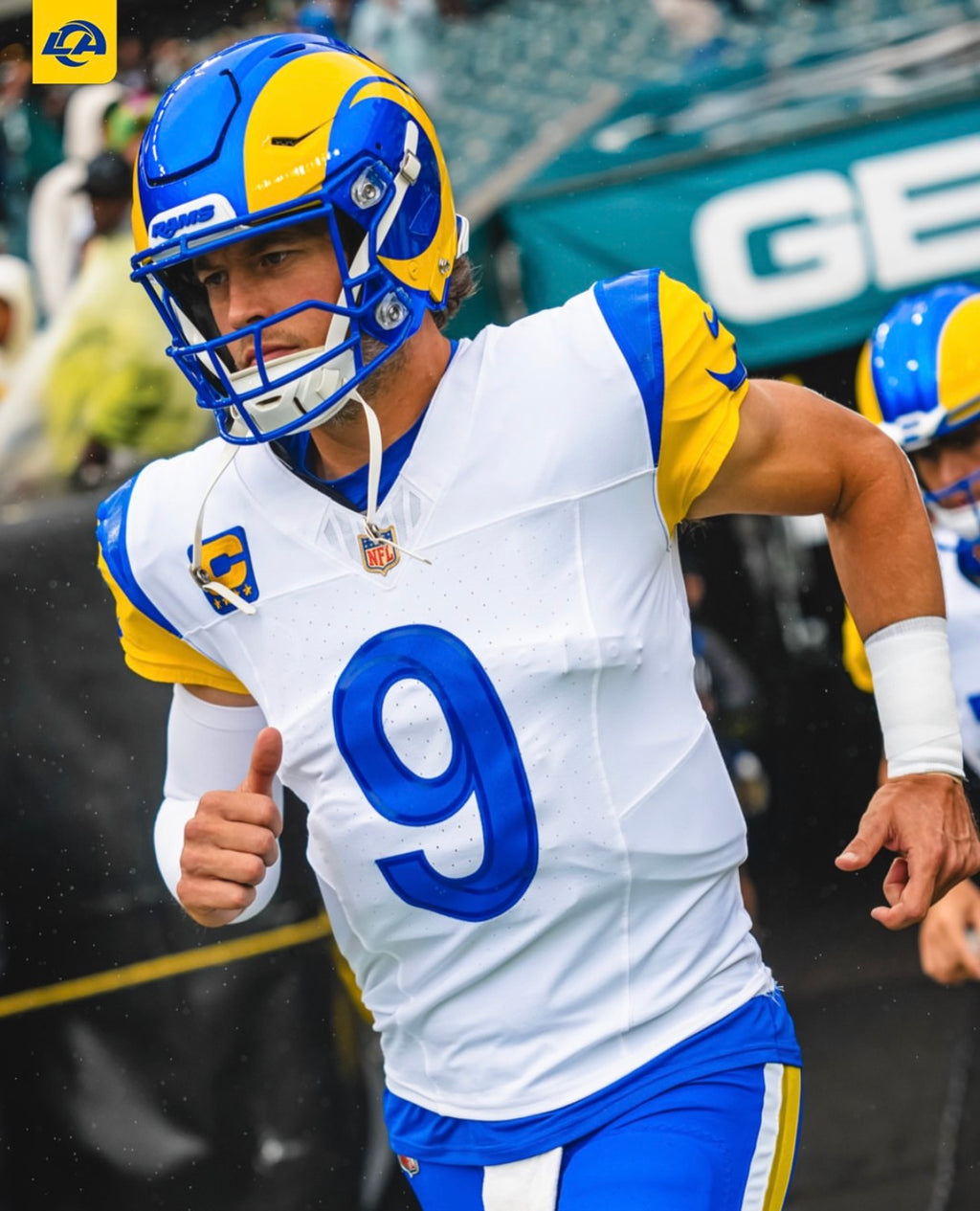 Matthew Stafford Los Angeles Rams Jersey #9 Nike Vapor Fuse Limited Stitched White Size (XL) NFL