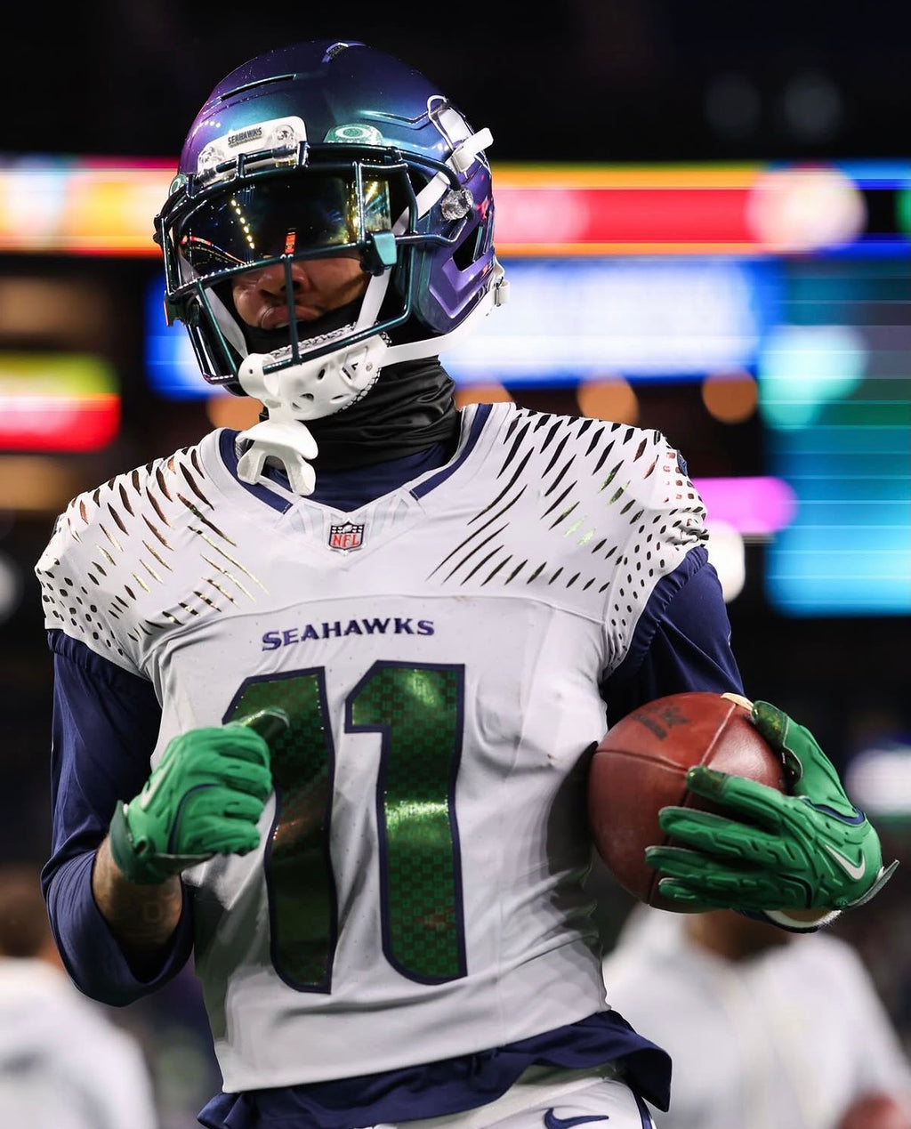 Jaxon Smith-Njigba Seattle Seahawks Jersey #11 Nike Vapor Fuse Limited Rivalry Gray Size (L) NFL
