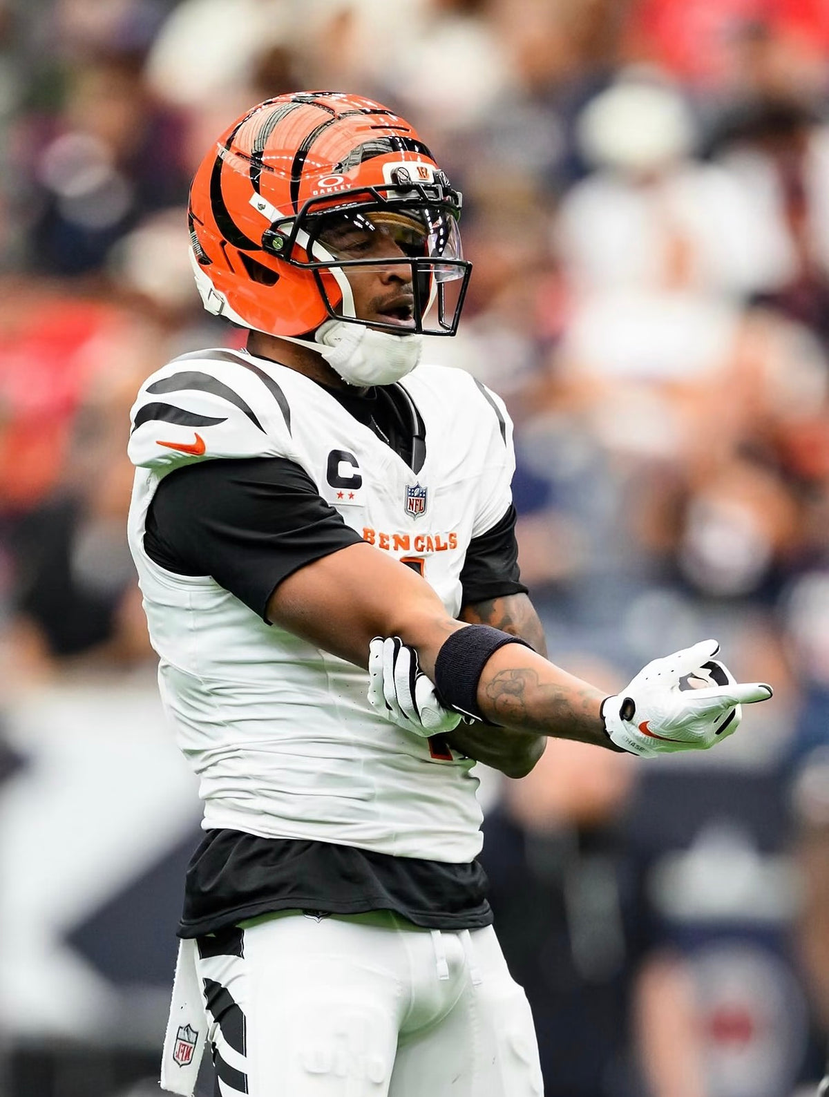 Ja'Marr Chase Cincinnati Bengals Jersey #1 Nike Vapor Fuse Elite White Size 44 (Large) NFL