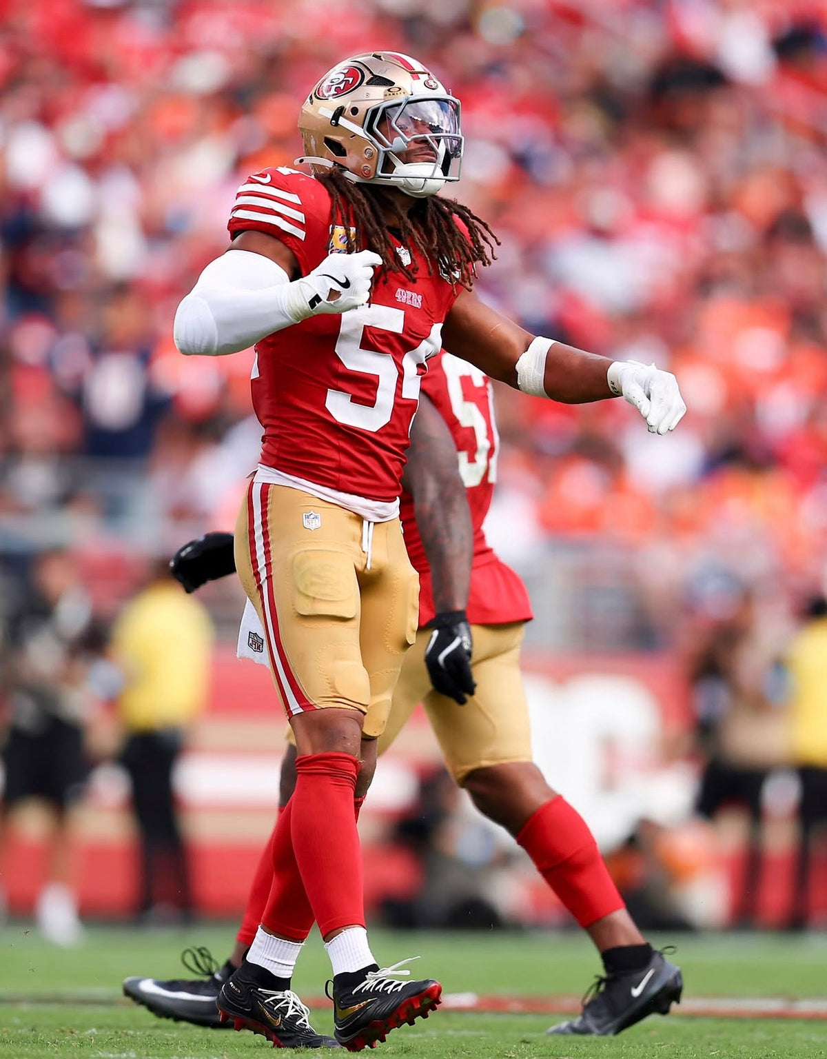 Fred Warner San Francisco 49ers Jersey #54 Nike Vapor FUSE Elite Red Size 44 (Large) NFL