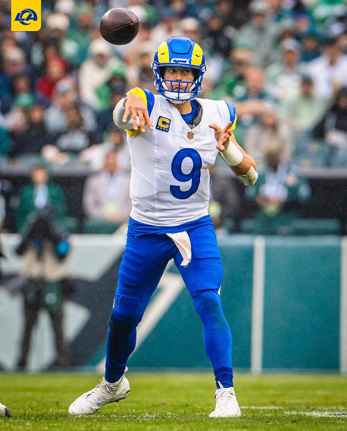 Matthew Stafford Los Angeles Rams Jersey #9 Nike Vapor Fuse Limited Stitched White Size (XL) NFL