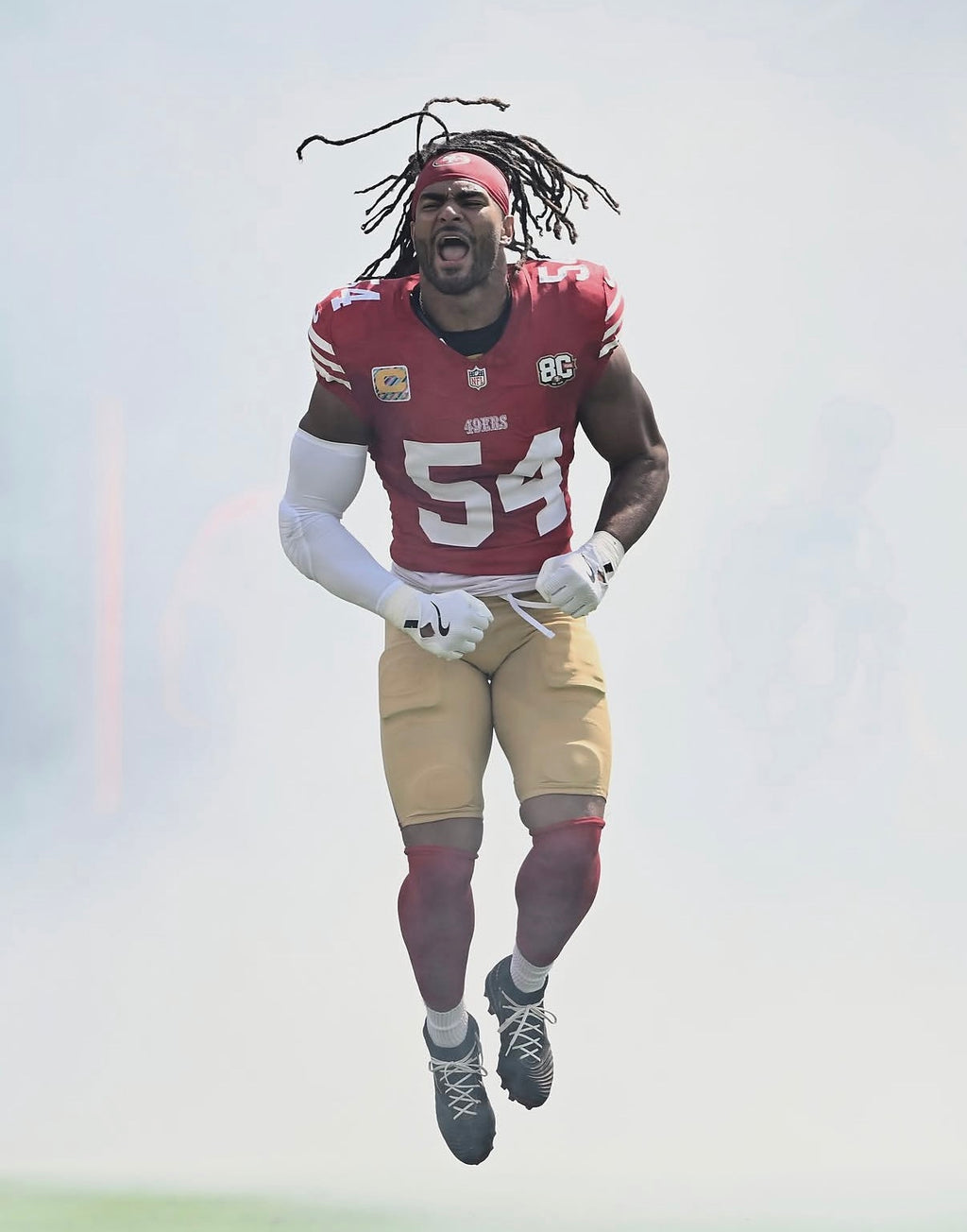 Fred Warner San Francisco 49ers Jersey #54 Nike Vapor FUSE Elite Red Size 44 (Large) NFL