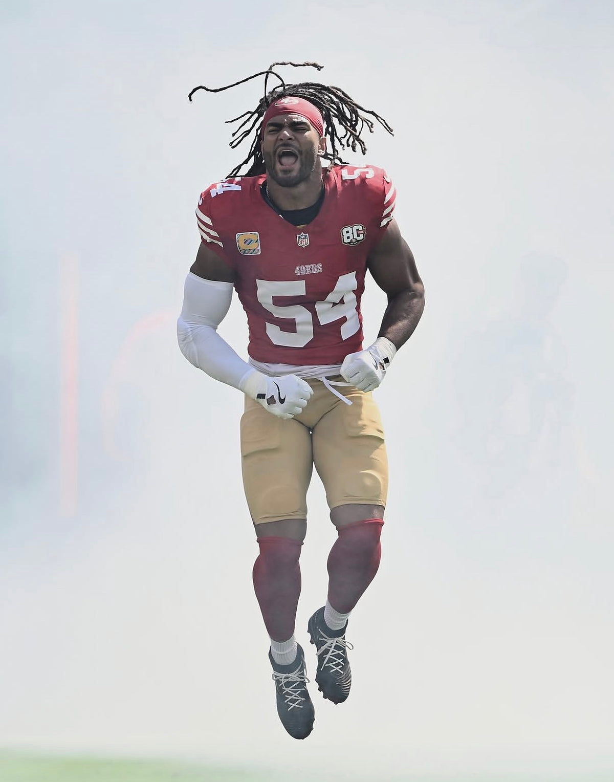Fred Warner San Francisco 49ers Jersey #54 Nike Vapor FUSE Elite Red Size 44 (Large) NFL