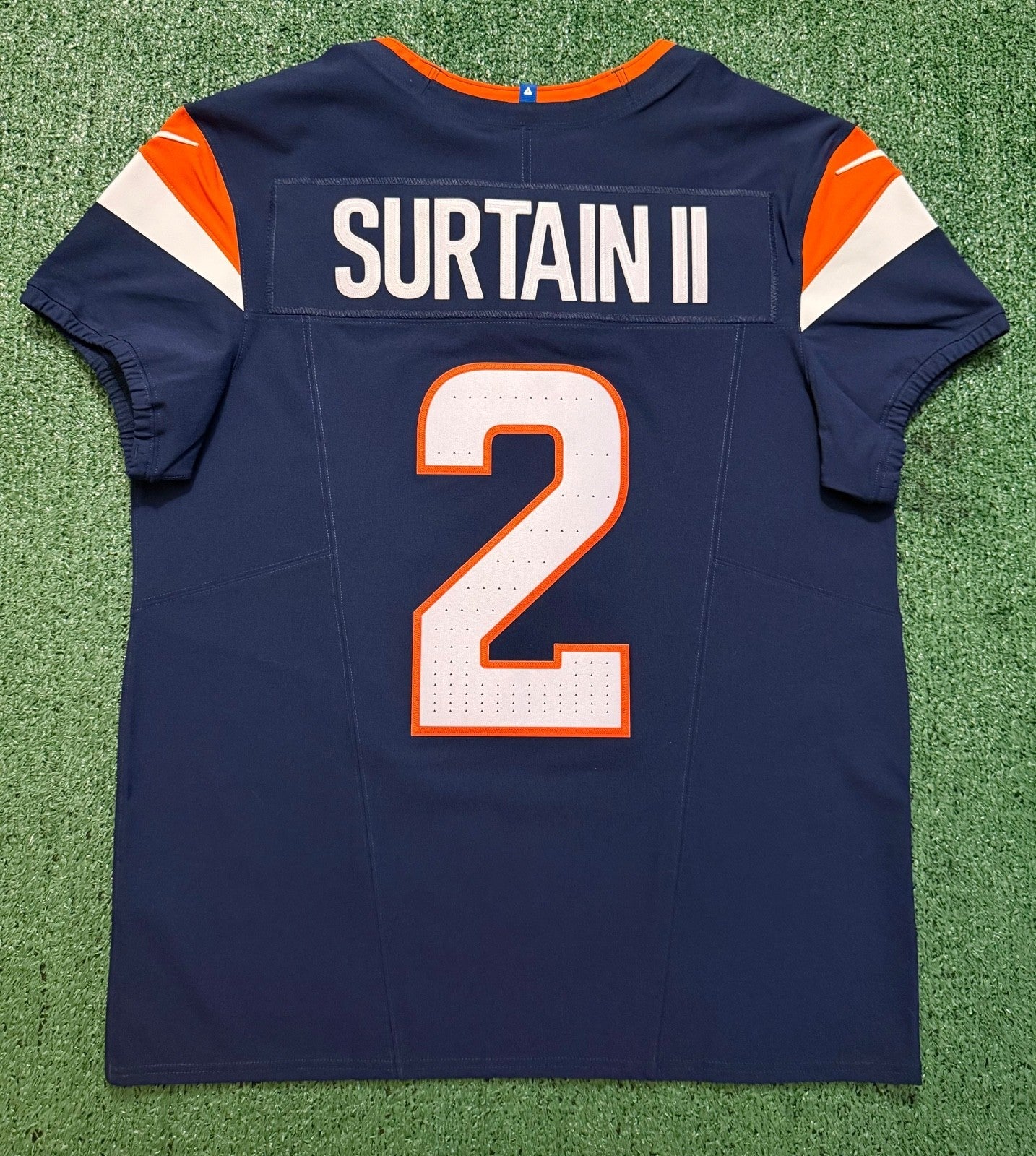 Pat Surtain II Denver Broncos Jersey #2 Nike Vapor Fuse Elite Navy Size 44 (L) NFL
