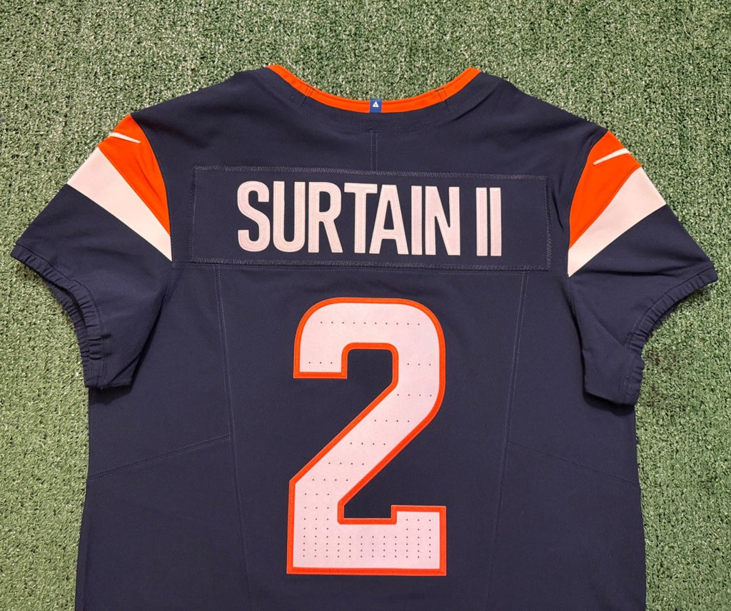 Pat Surtain II Denver Broncos Jersey #2 Nike Vapor Fuse Elite Navy Size 44 (L) NFL