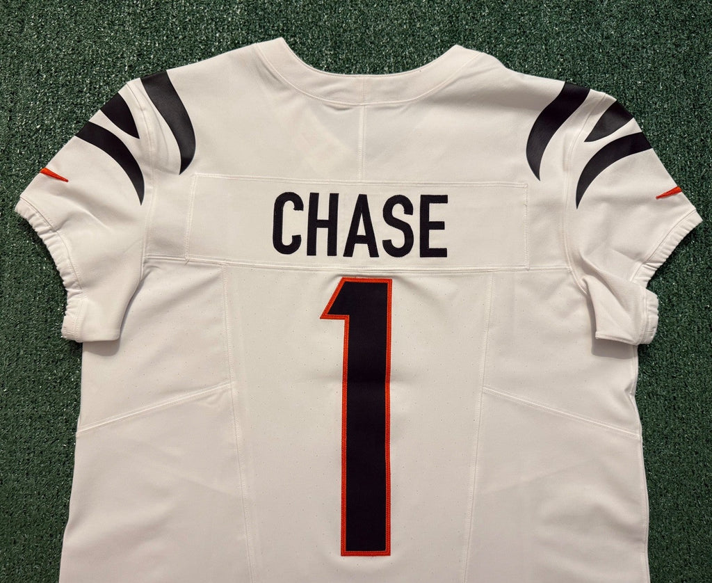 Ja'Marr Chase Cincinnati Bengals Jersey #1 Nike Vapor Fuse Elite White Size 48 (XL) NFL